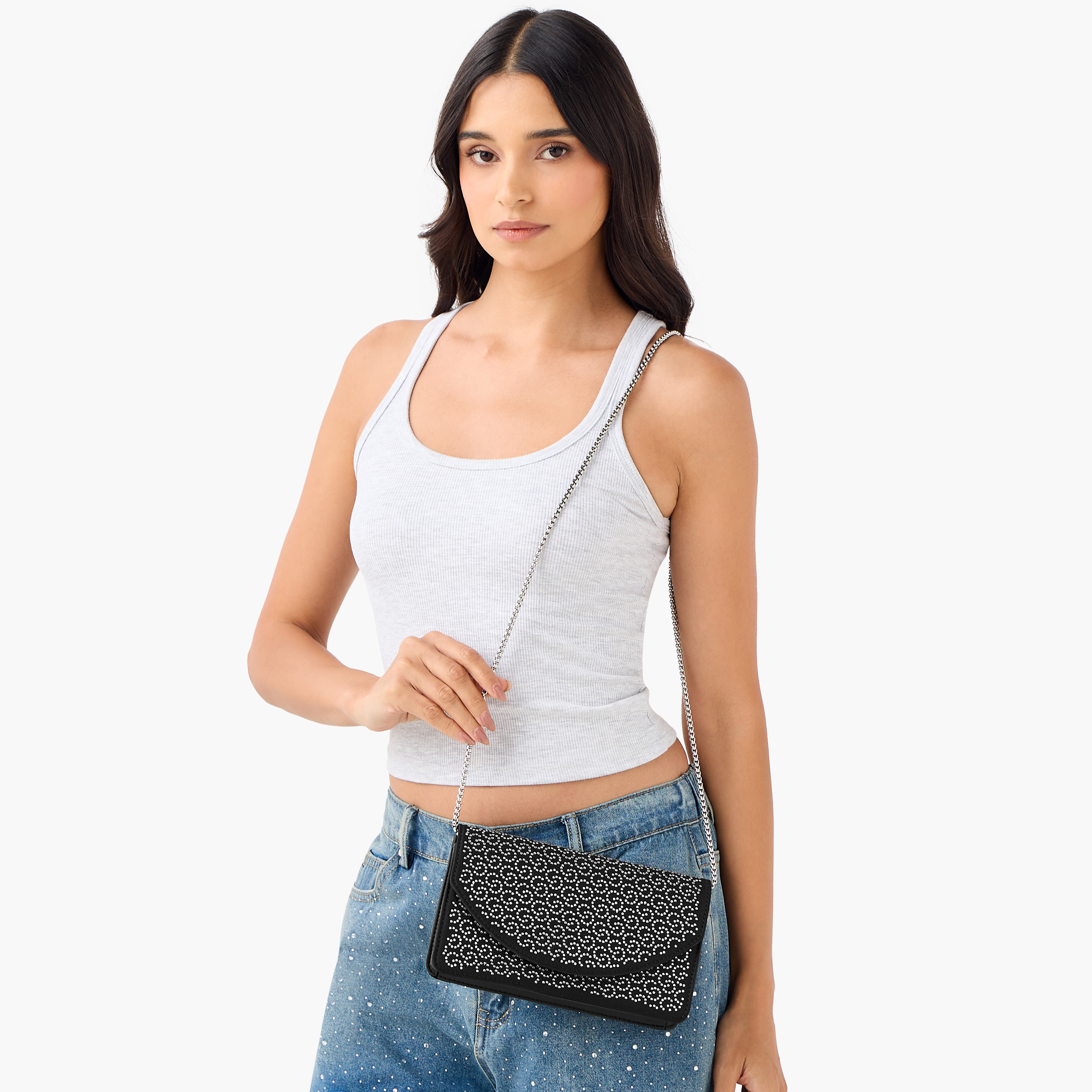 Celeste Embellished Crossbody Bag with Chain Strap-women-bagsandwallets-handbags-image-2