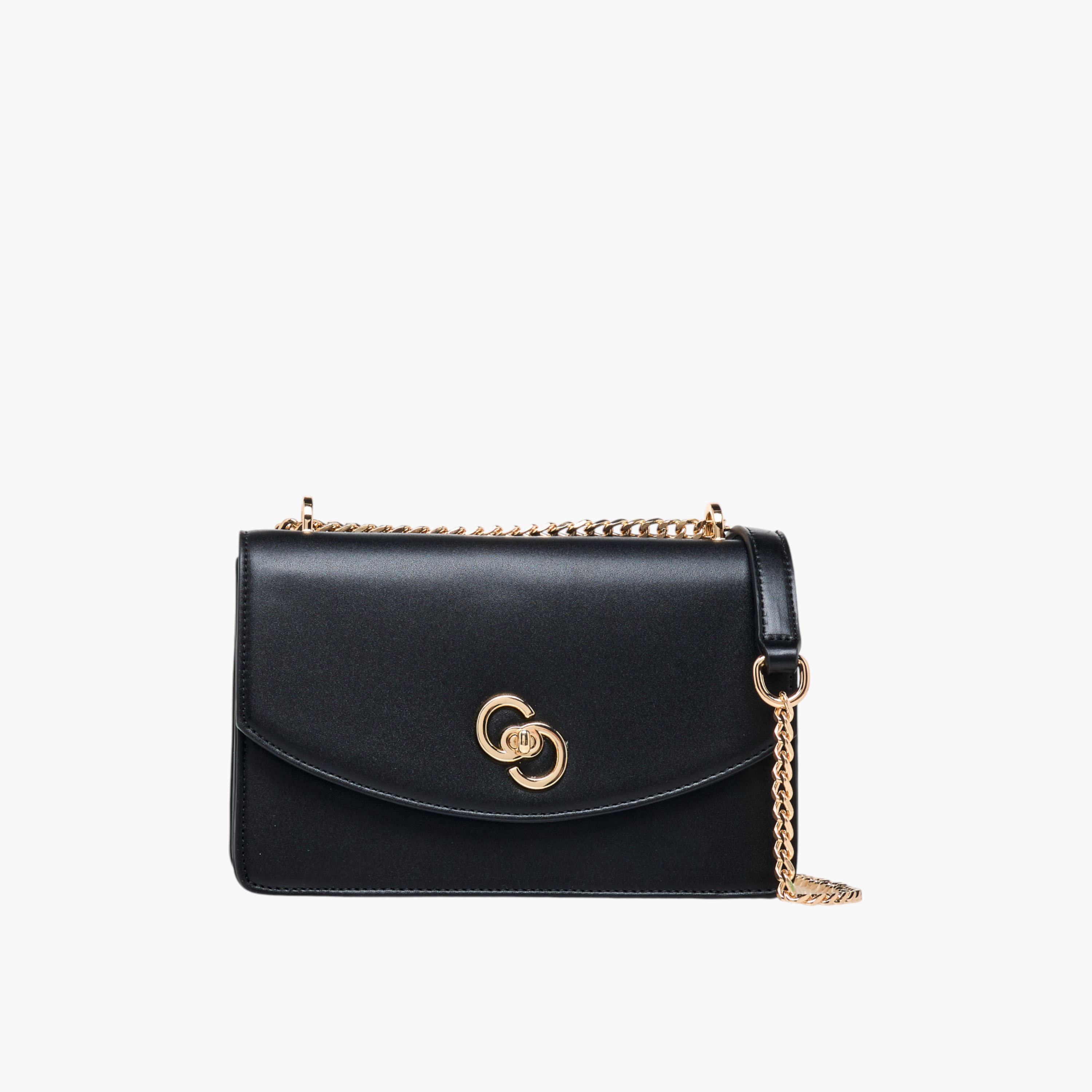 Celeste Solid Crossbody Bag with Chain Strap and Twist Lock Closure-women-bagsandwallets-handbags-image-1