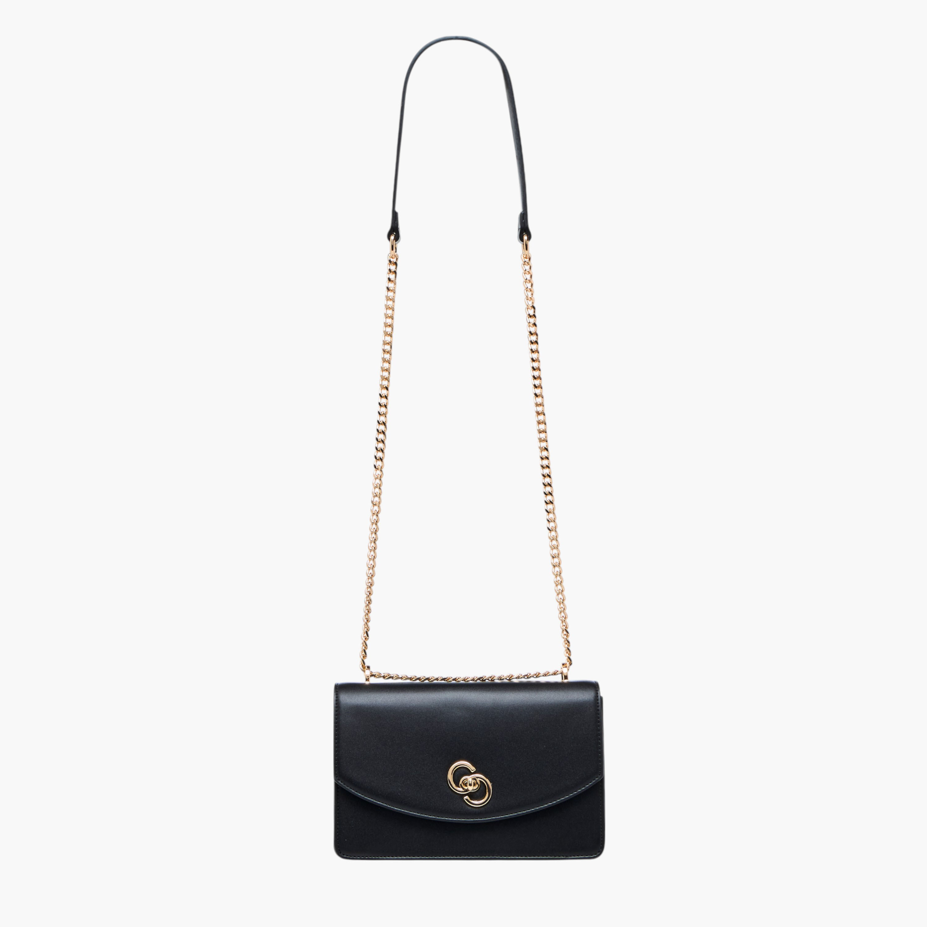 شنطة كروس بودي سادة بحزام سلسلة وقفل إغلاق تويست من سيليست-women-bagsandwallets-handbags-image-3