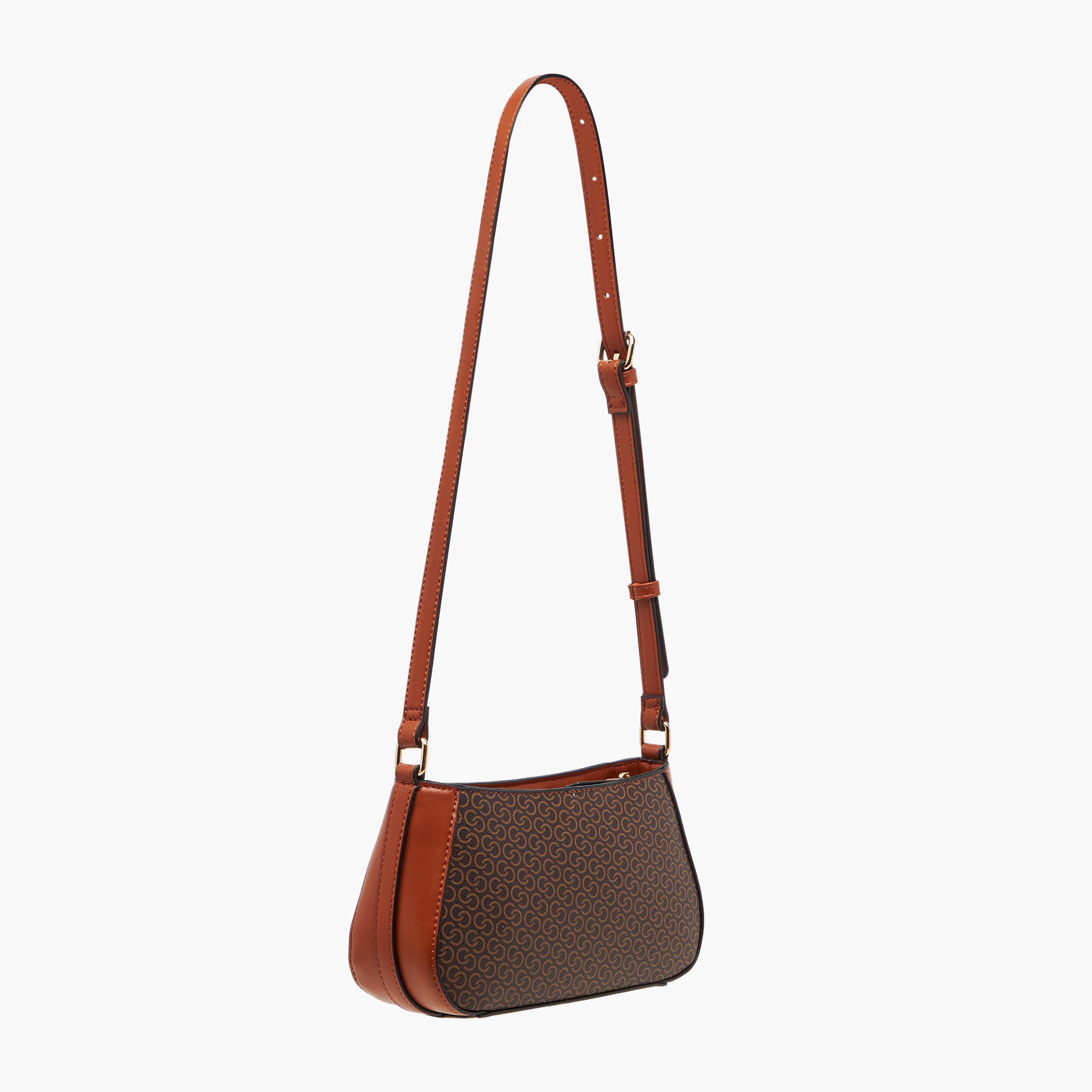 Celeste Monogram Print Shoulder Bag with Adjustable Strap and Zip Closure-women-bagsandwallets-handbags-image-4