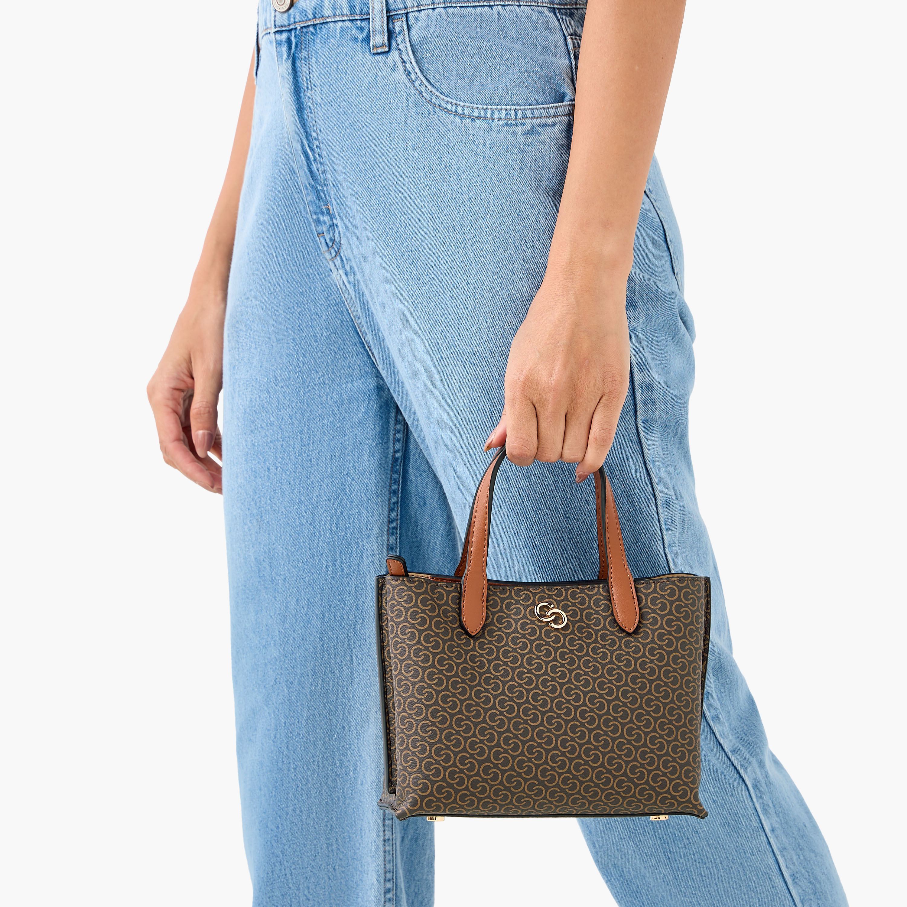 Celeste Monogram Print Tote Bag with Zip Closure and Coin Pouch-women-bagsandwallets-handbags-image-3