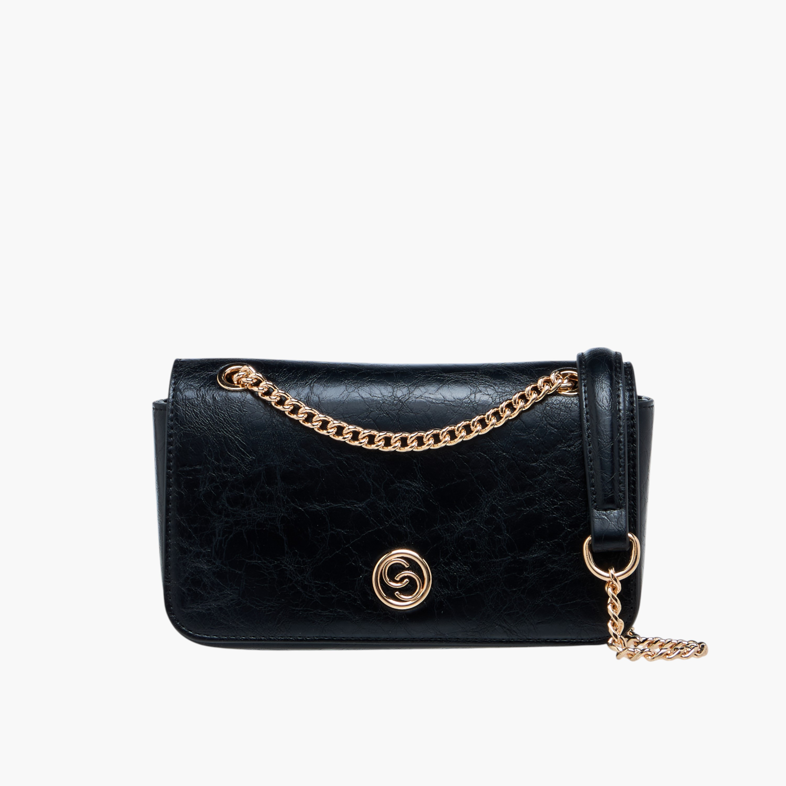 Celeste Textured Crossbody Bag with Chain Strap-women-bagsandwallets-handbags-image-1