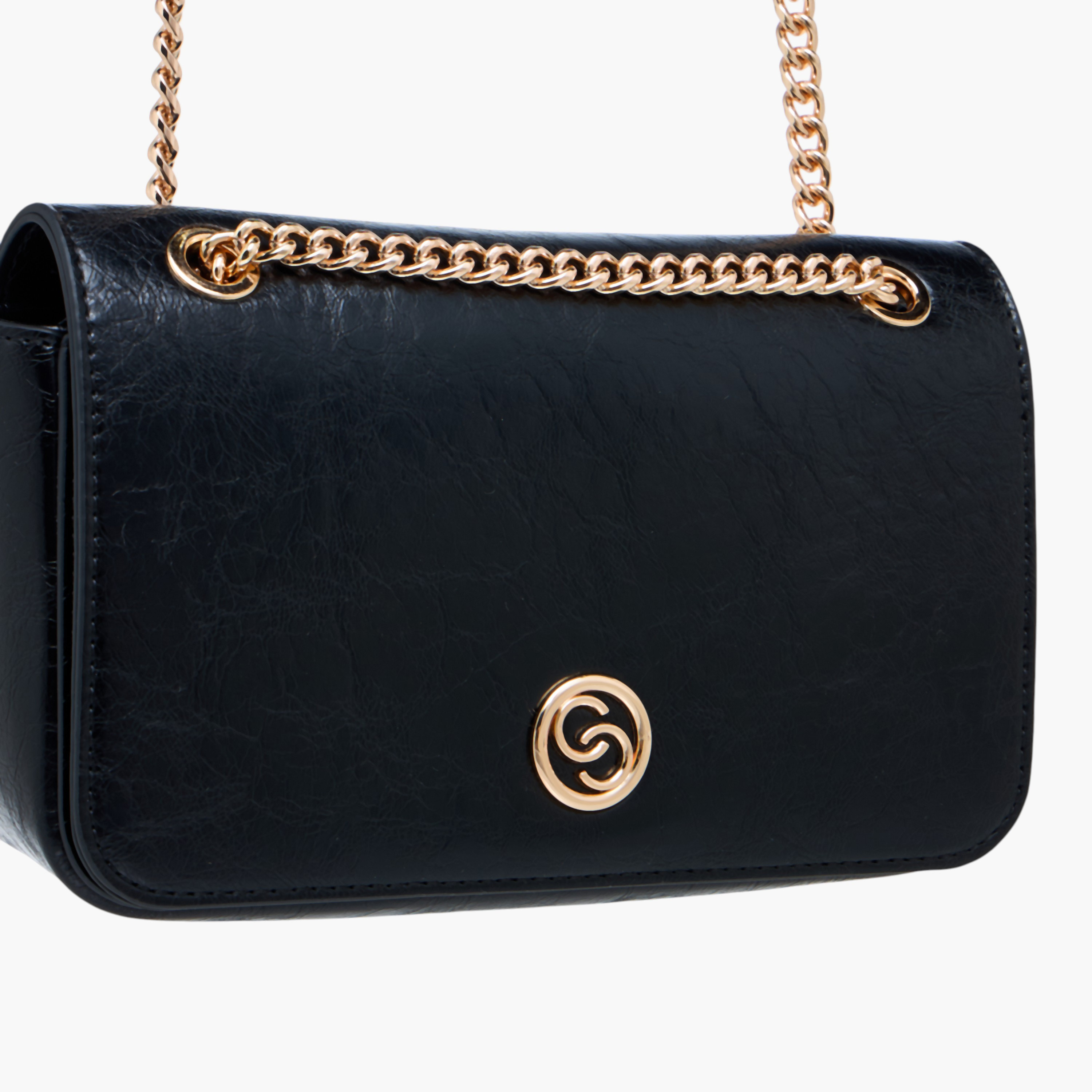 Celeste Textured Crossbody Bag with Chain Strap-women-bagsandwallets-handbags-image-4