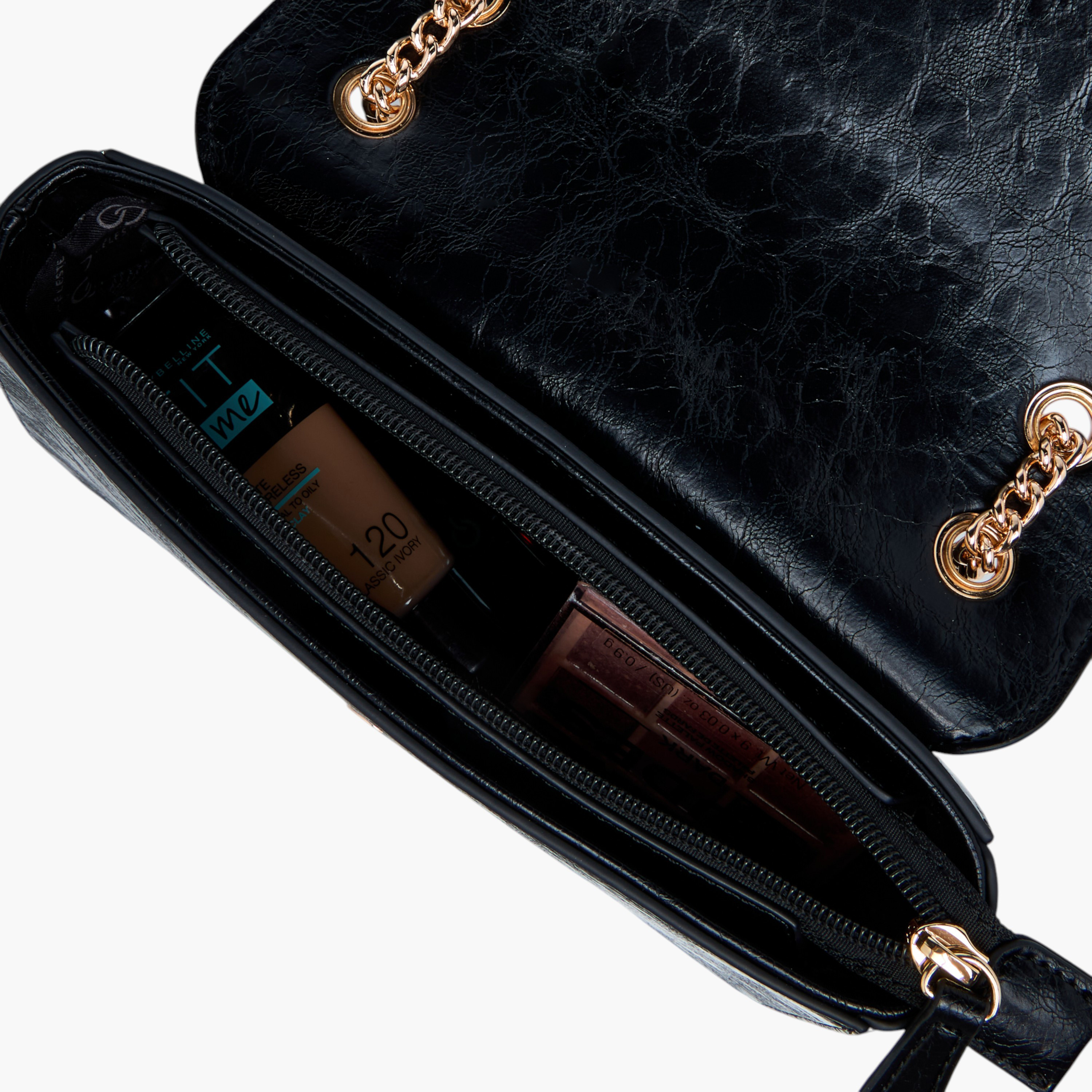 Celeste Textured Crossbody Bag with Chain Strap-women-bagsandwallets-handbags-image-7