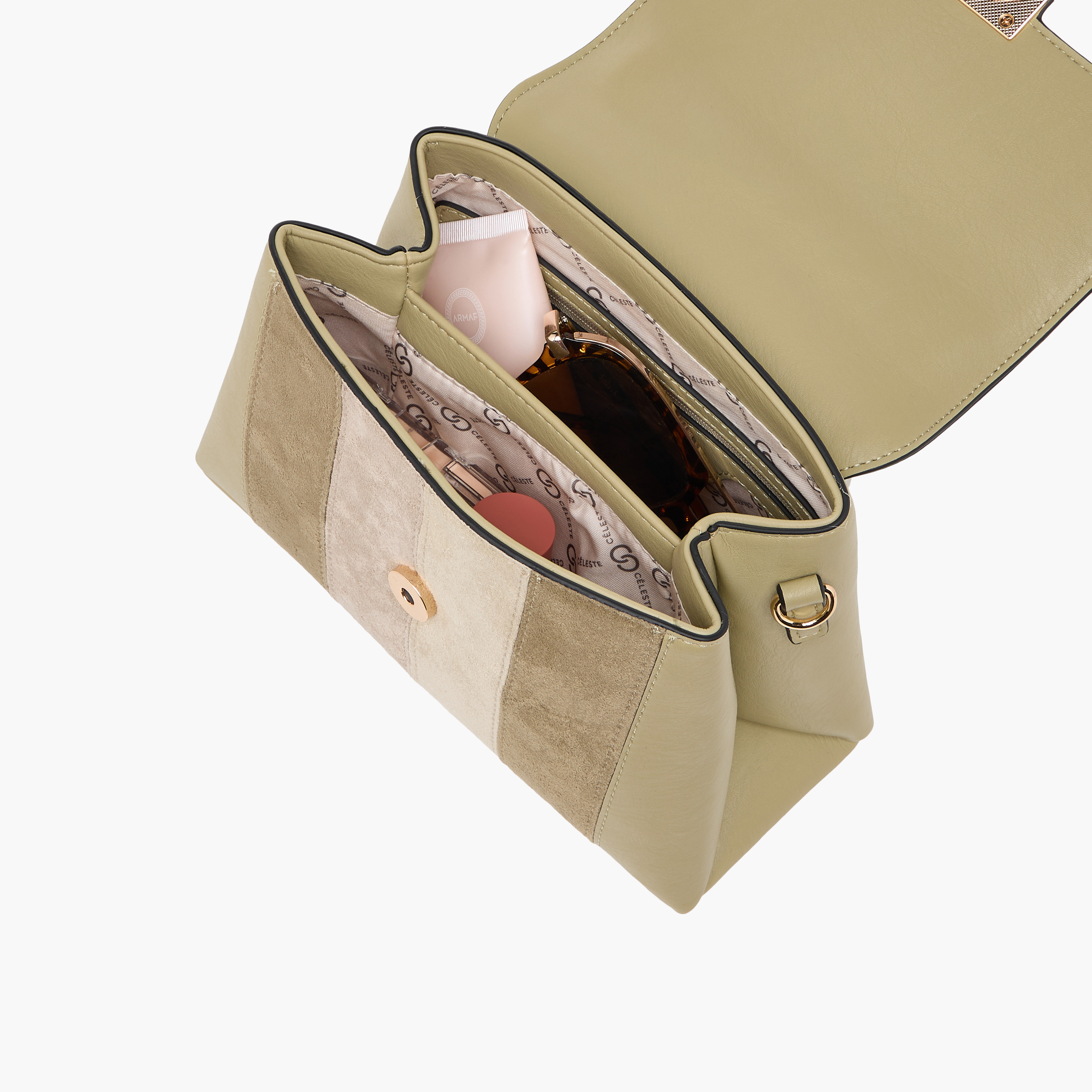 Celeste Colourblock Satchel Bag with Top Handle and Detachable Purse-women-bagsandwallets-handbags-image-10
