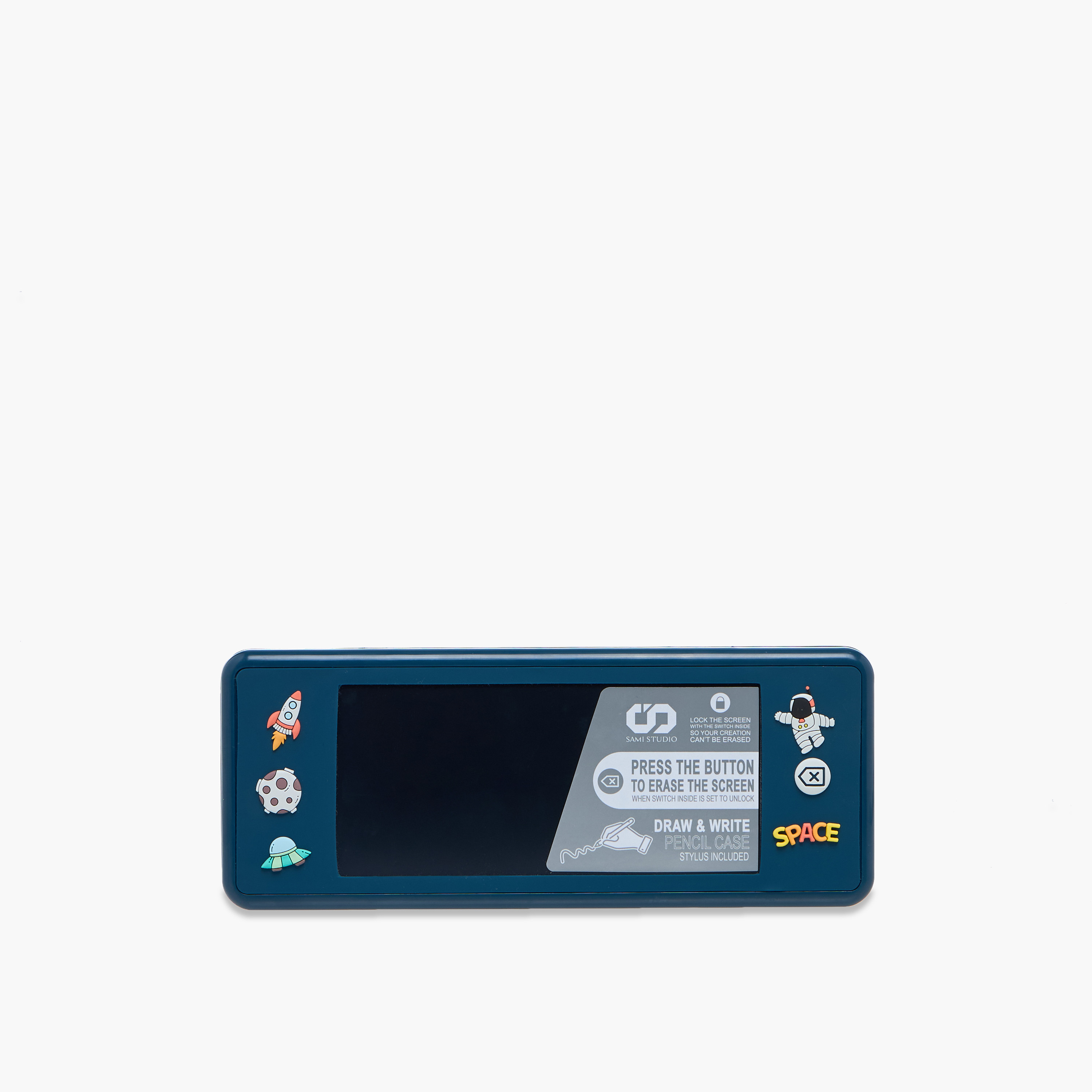 Astronaut Accent Pencil Box with LCD Draw Pad and Pen-school-stationery-pencilcases-image-1