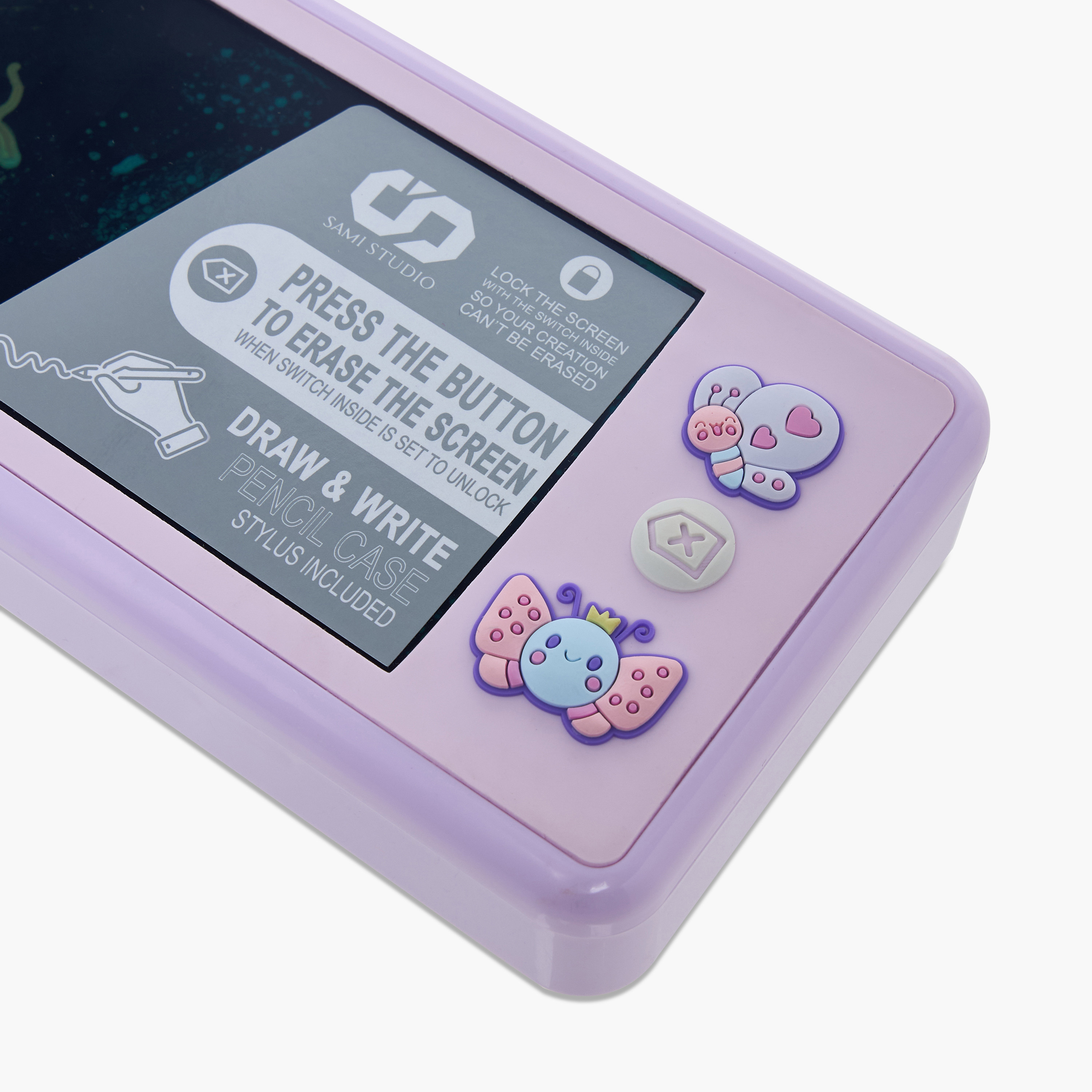 Butterfly Accent Pencil Box with LCD Draw Pad and Pen-school-stationery-pencilcases-image-4