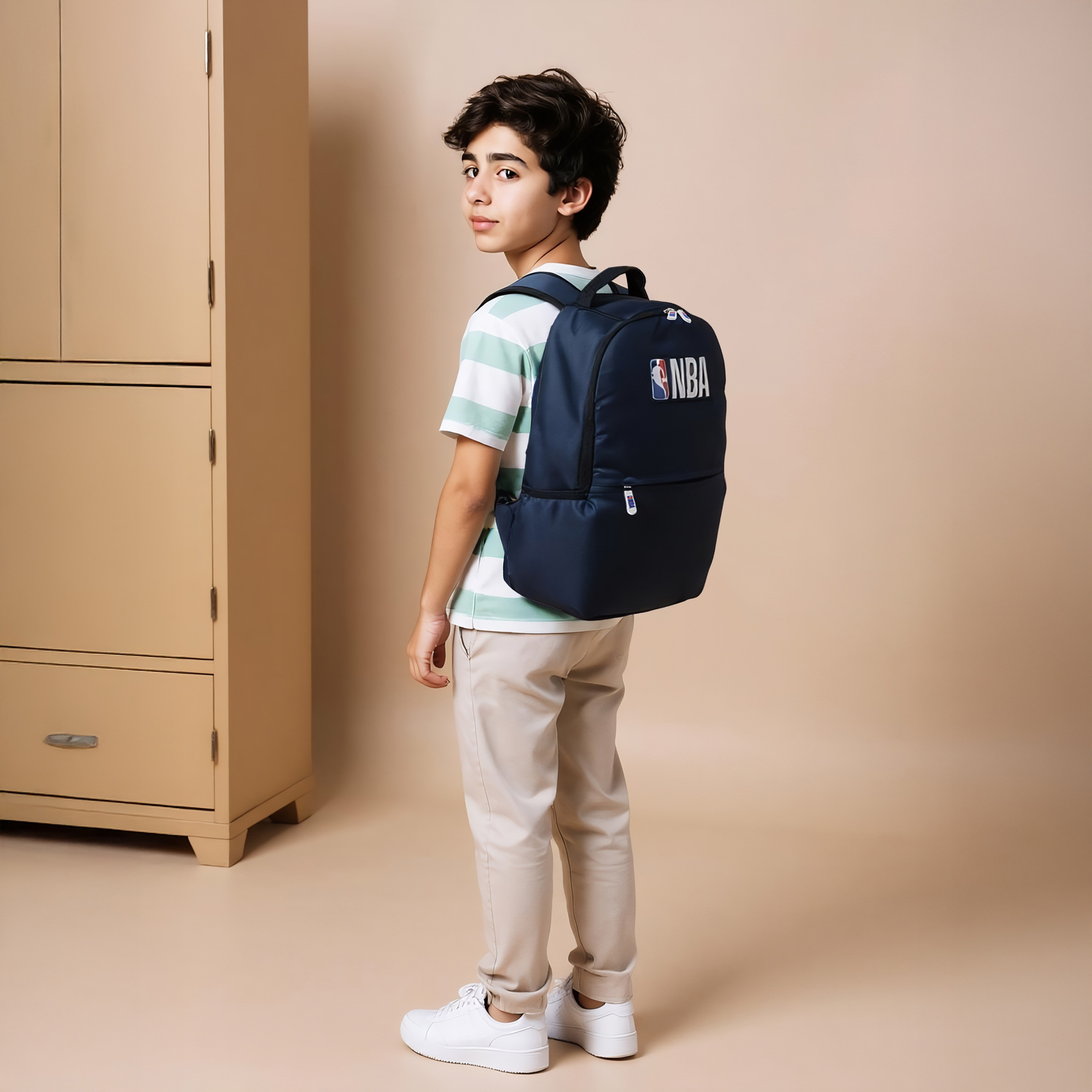 NBA Solid Backpack with Adjustable Shoulder Straps - 18 inches-school-bagsandbackpacks-backpacks-image-2