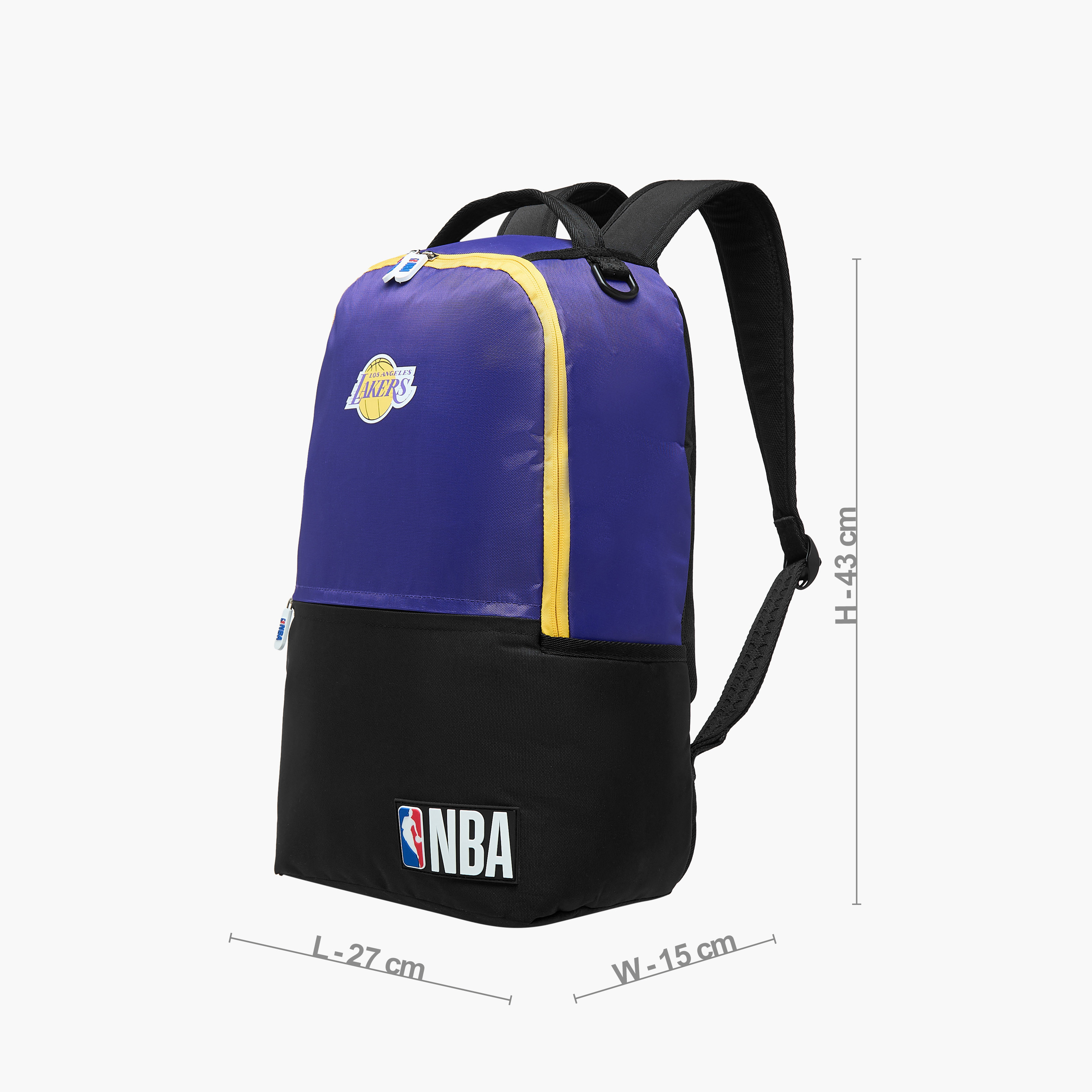 NBA The Los Angeles Lakers Logo Detail Backpack with Zip Closure - 18 inches-school-bagsandbackpacks-backpacks-image-4