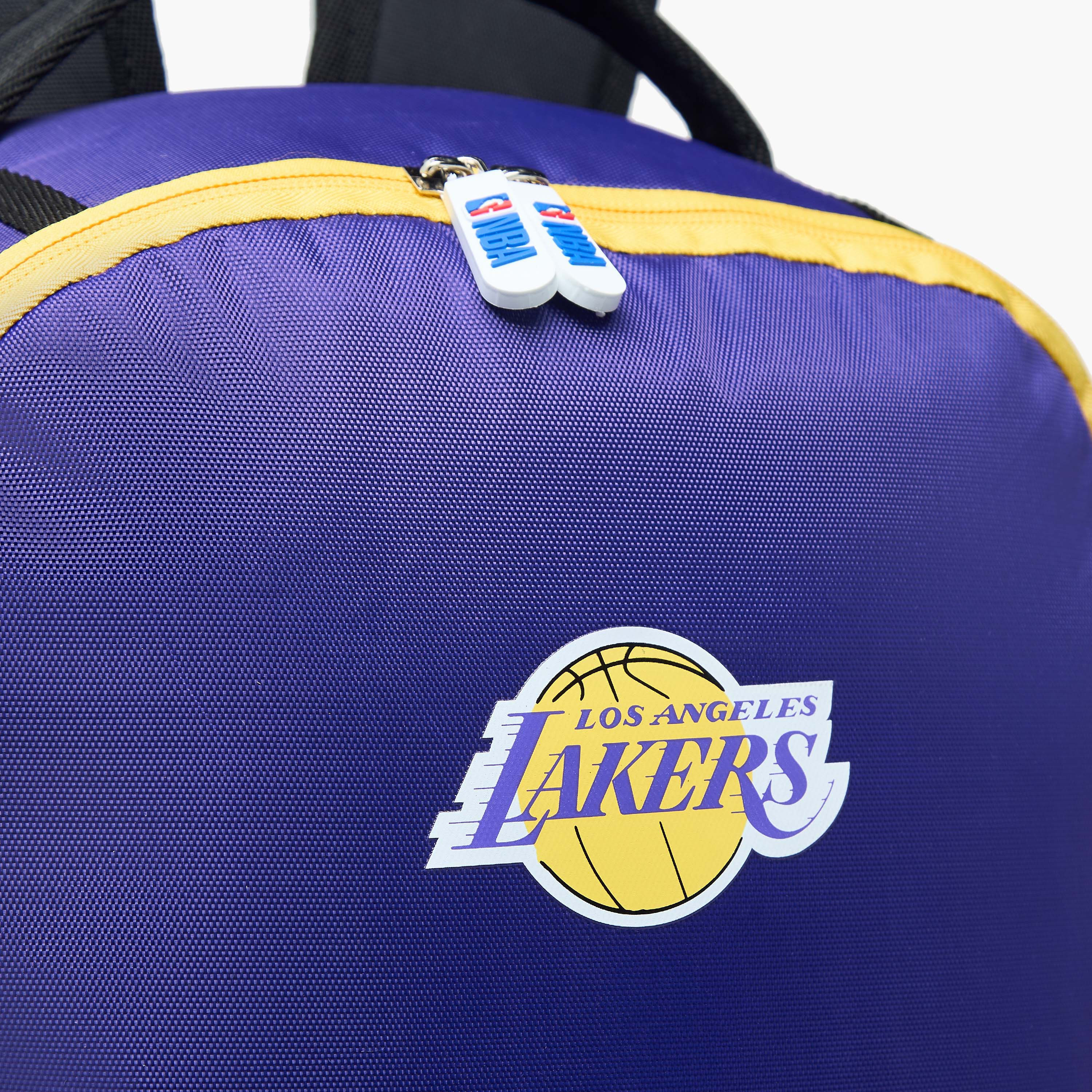 NBA The Los Angeles Lakers Logo Detail Backpack with Zip Closure - 18 inches-school-bagsandbackpacks-backpacks-image-9