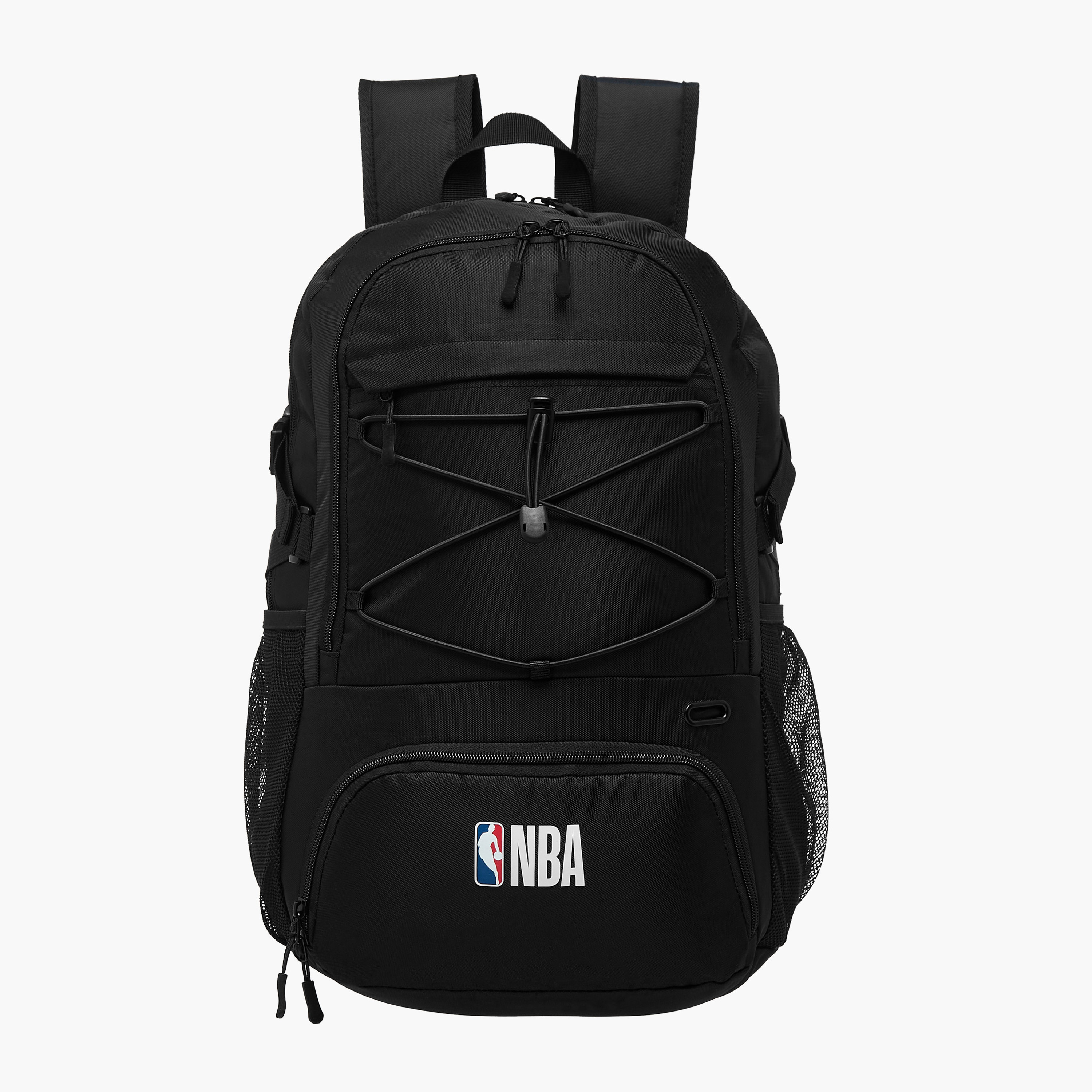 NBA Logo Print Backpack with Adjustable Straps and Zip Closure - 18 inches-school-bagsandbackpacks-backpacks-image-1