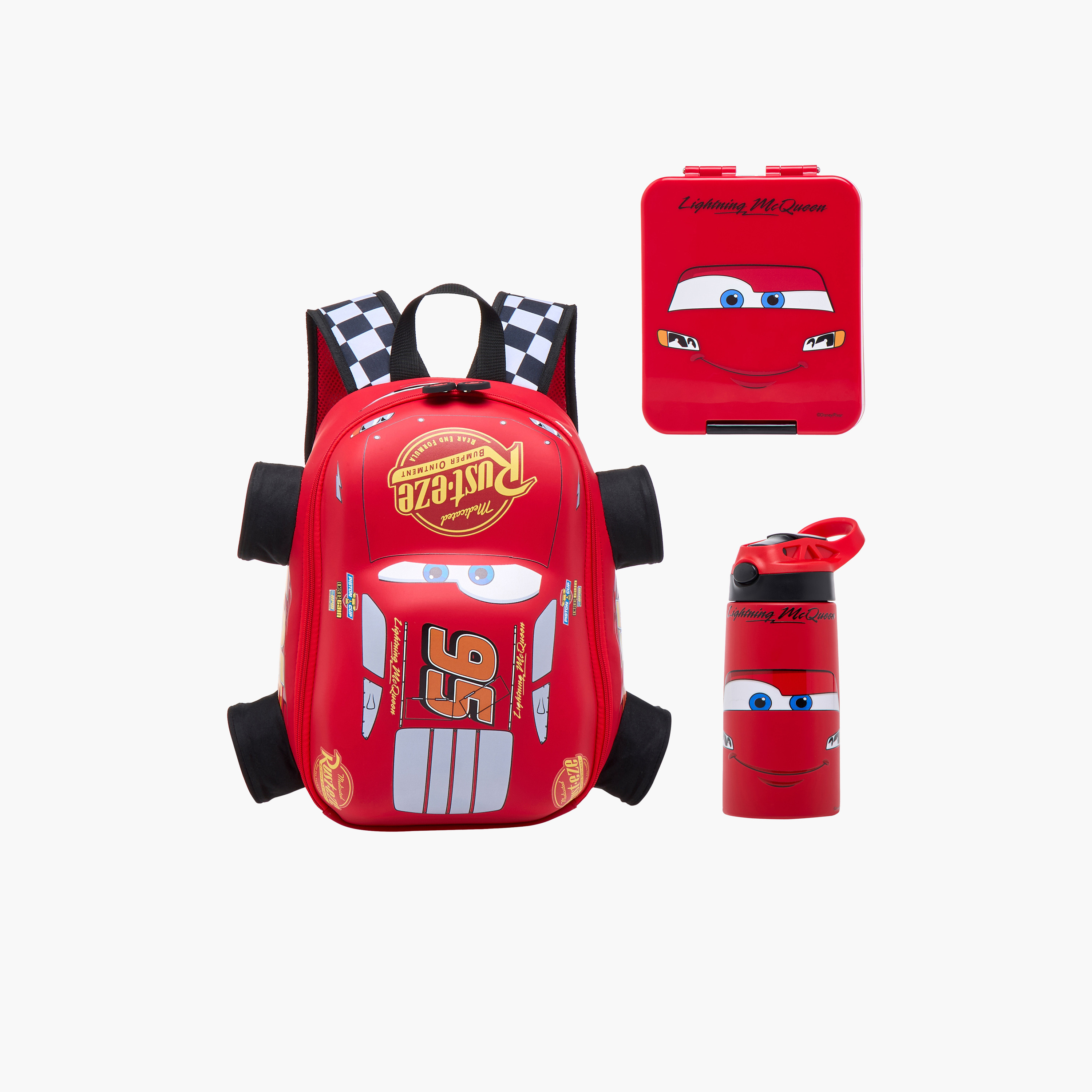 قارورة ماء ستانلس ستيل خالية من مادة البيسفينول أ بتصميم سيارات من ديزني - 350 مل-school-waterbottles-image-1