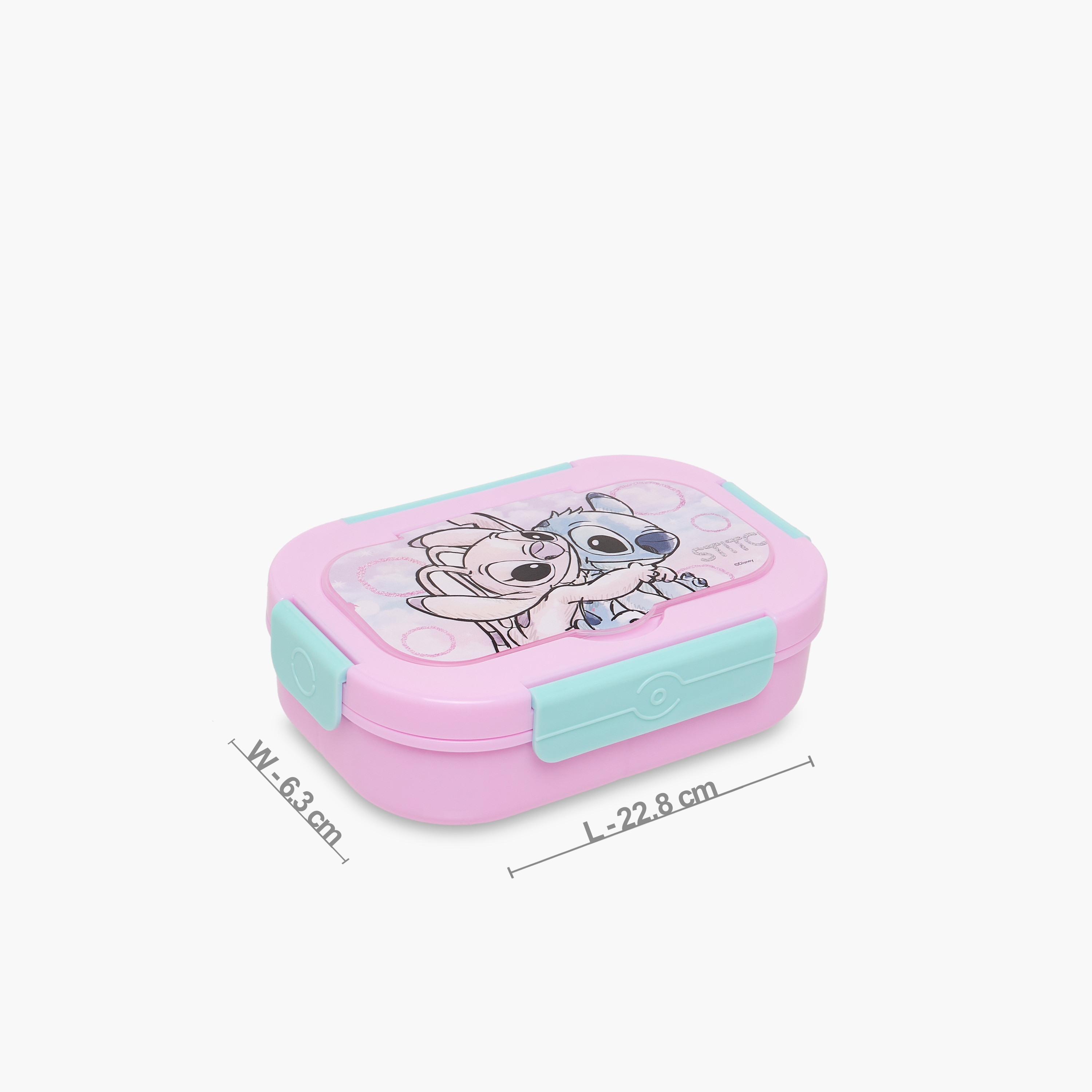 Disney Stitch and Angel Print Lunch Box with Clip Lock Closure-school-lunchessentials-lunchboxes-image-2