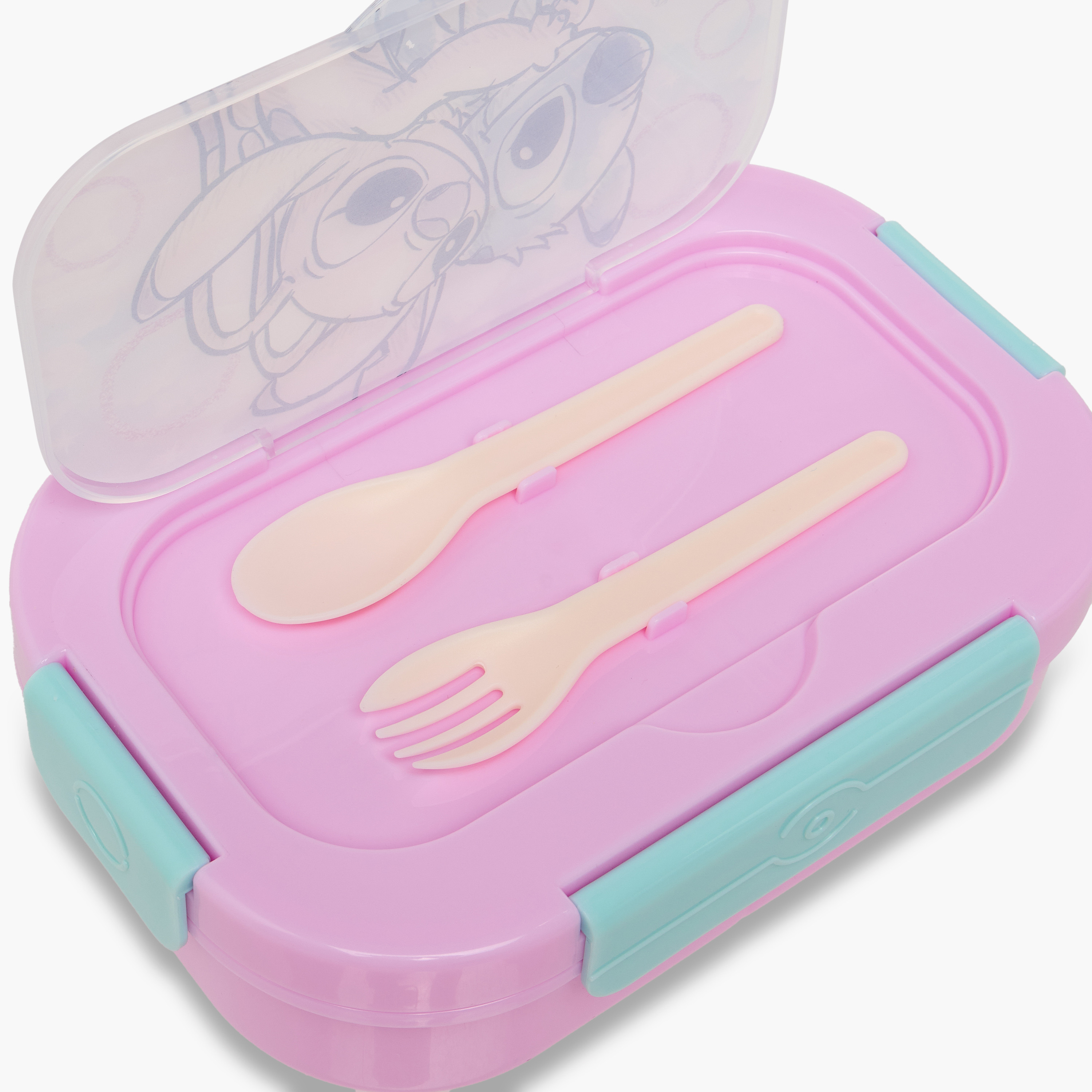 Disney Stitch and Angel Print Lunch Box with Clip Lock Closure-school-lunchessentials-lunchboxes-image-7