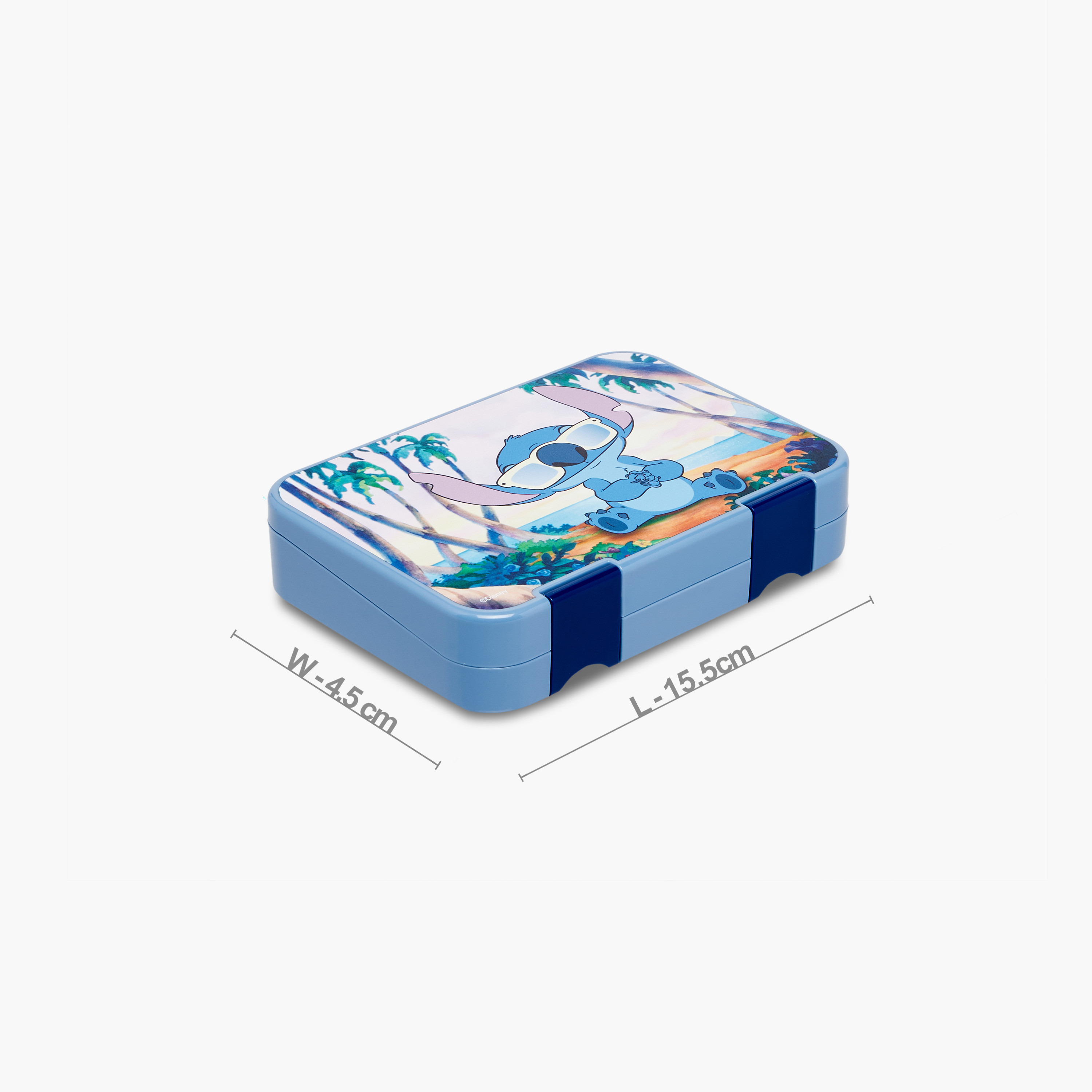 Disney Stitch Print Lunch Box with Clip Lock Closure-school-lunchessentials-lunchboxes-image-2