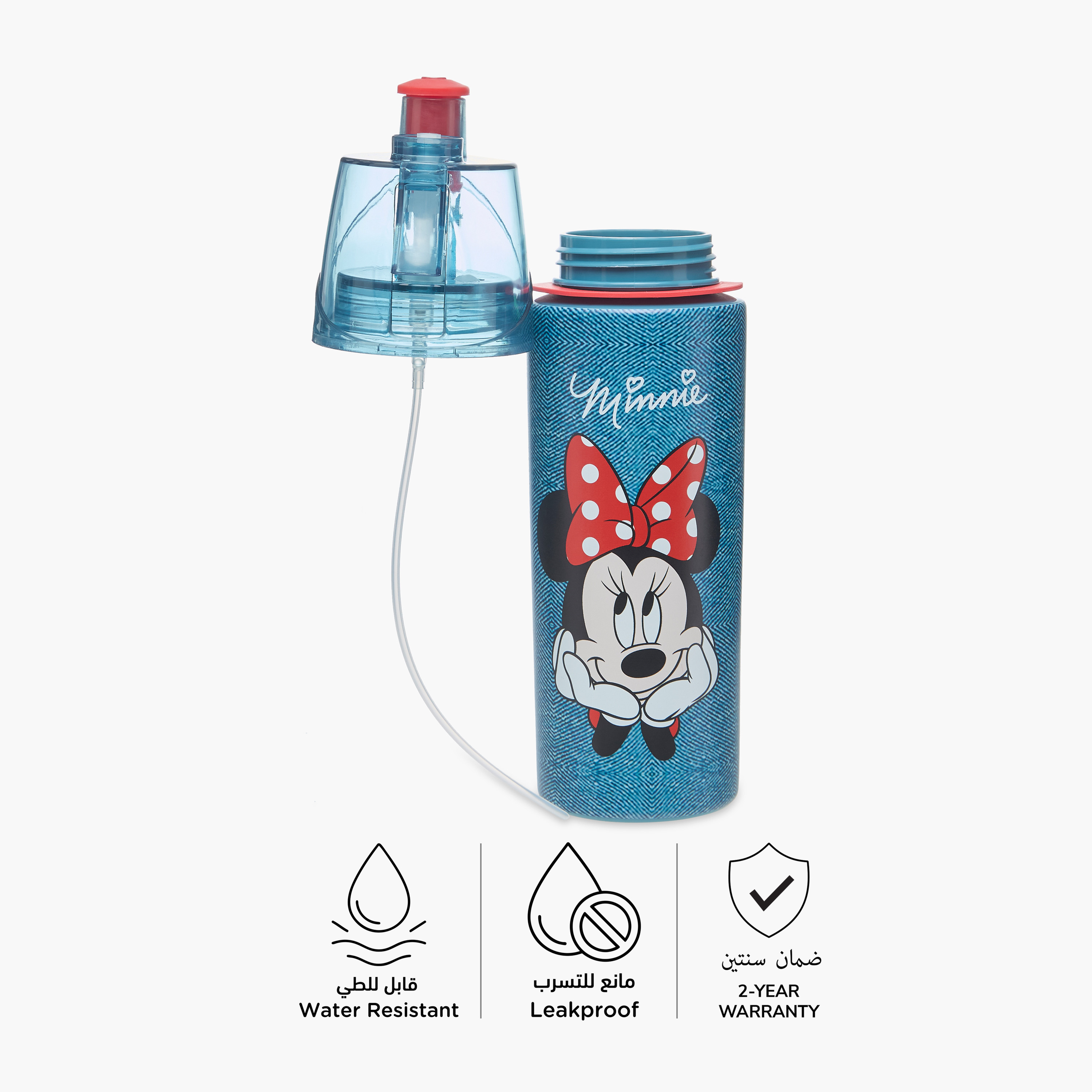 Disney Minnie Mouse Tritan Water Bottle with Water Mist Trigger – 500 ml-school-waterbottles-image-2