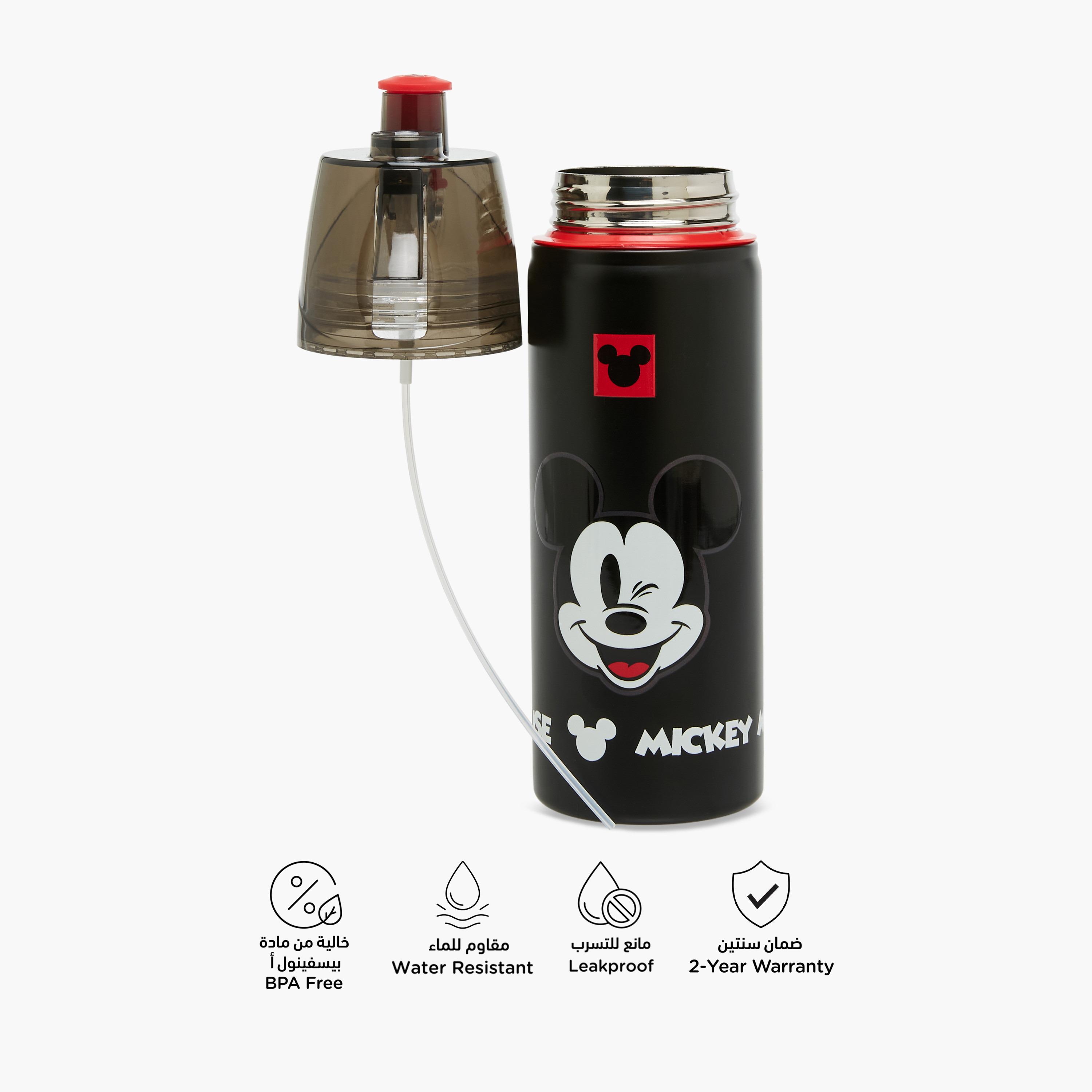 Disney Mickey Mouse Print Water Bottle - 500 ml-school-waterbottles-image-4