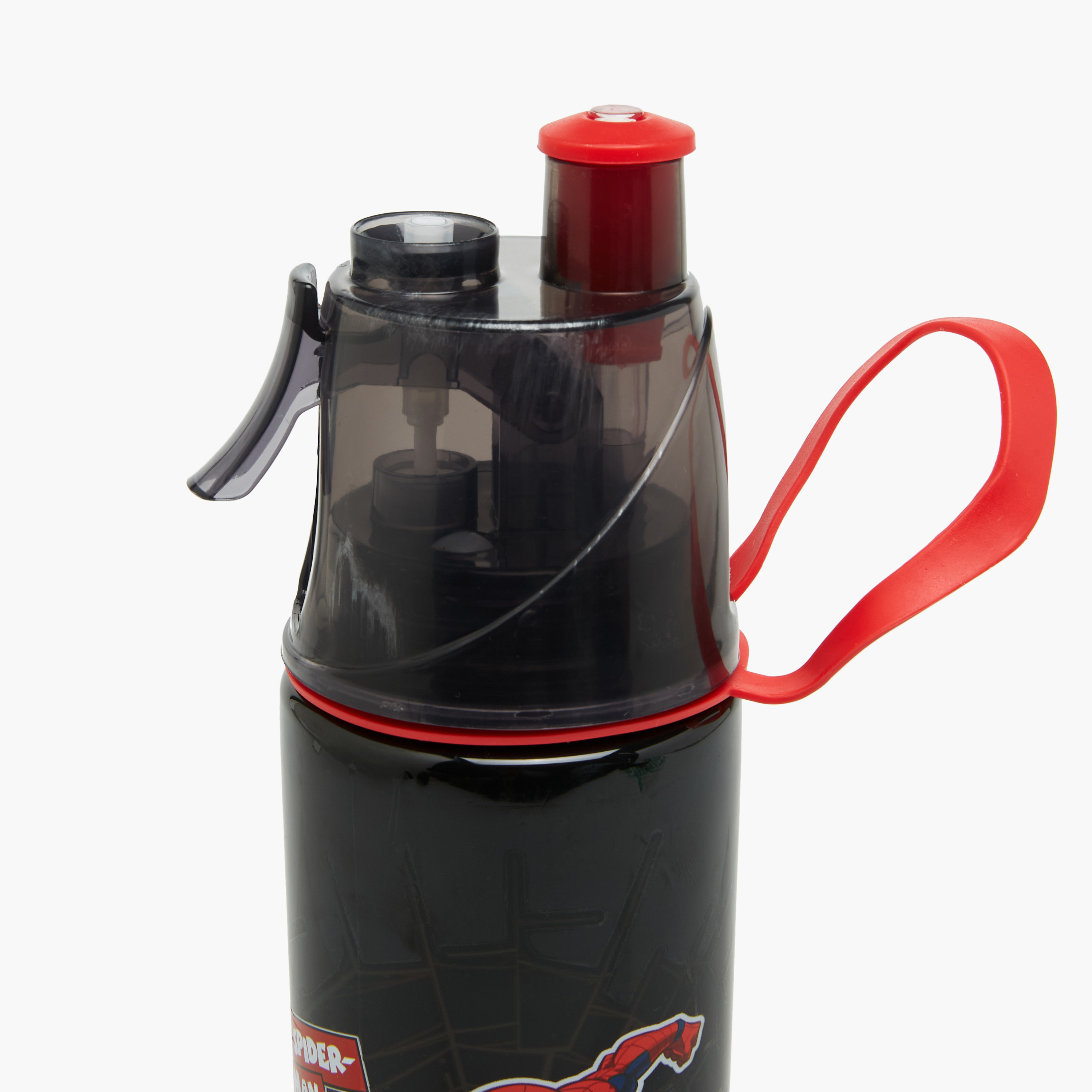 قارورة مياه بقشّة وطبعات سبايدرمان مع مقبض - 500 مل-school-waterbottles-image-3