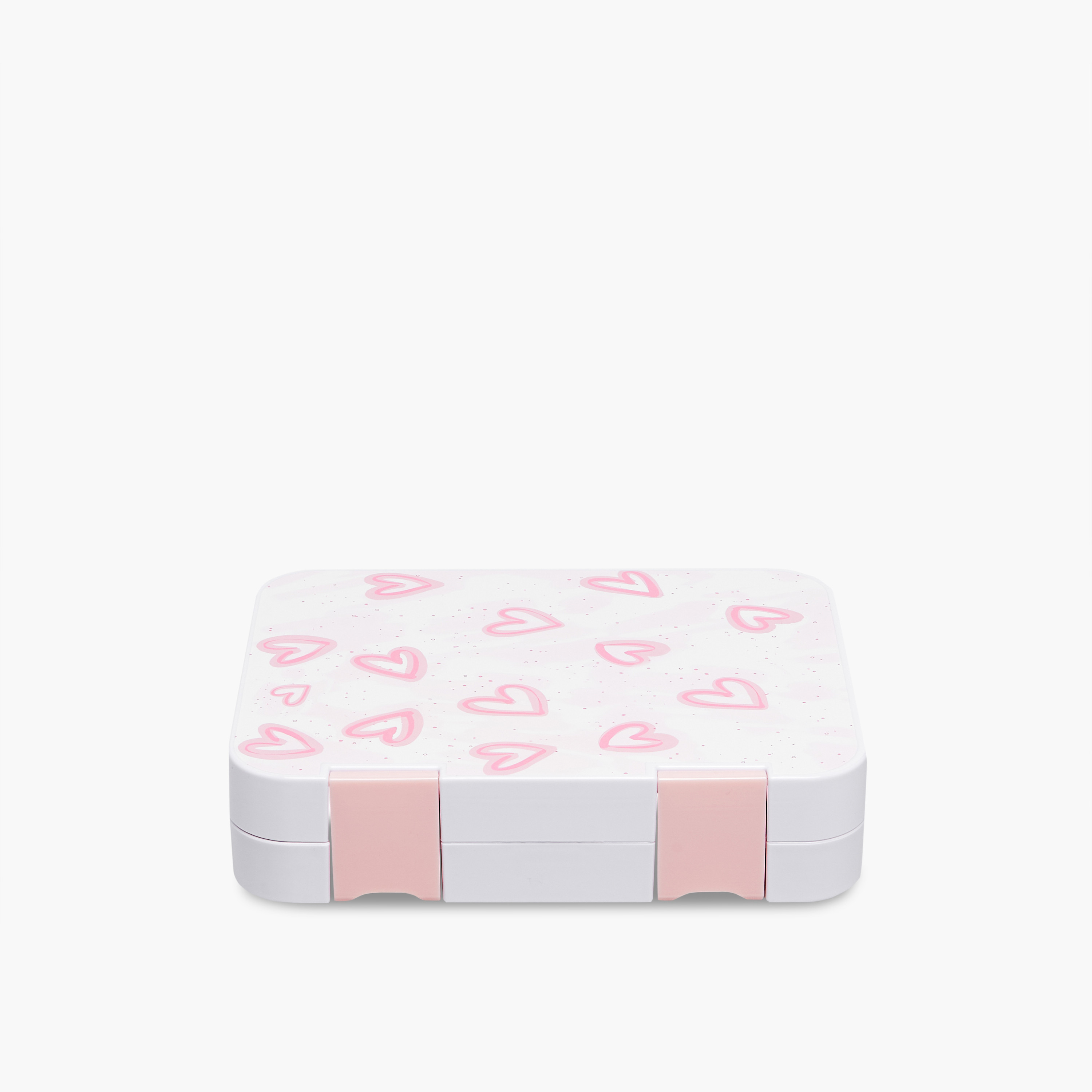 Heart Print Lunch Box with Clip Lock Closure-school-lunchessentials-lunchboxes-image-1