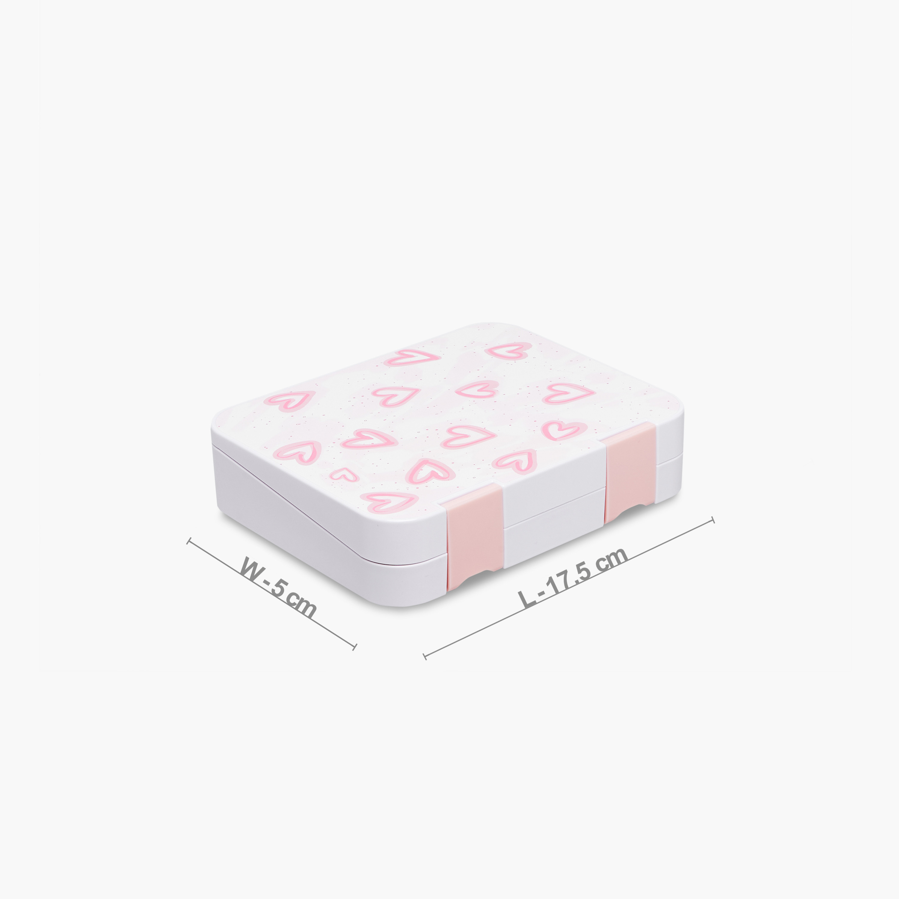Heart Print Lunch Box with Clip Lock Closure-school-lunchessentials-lunchboxes-image-2
