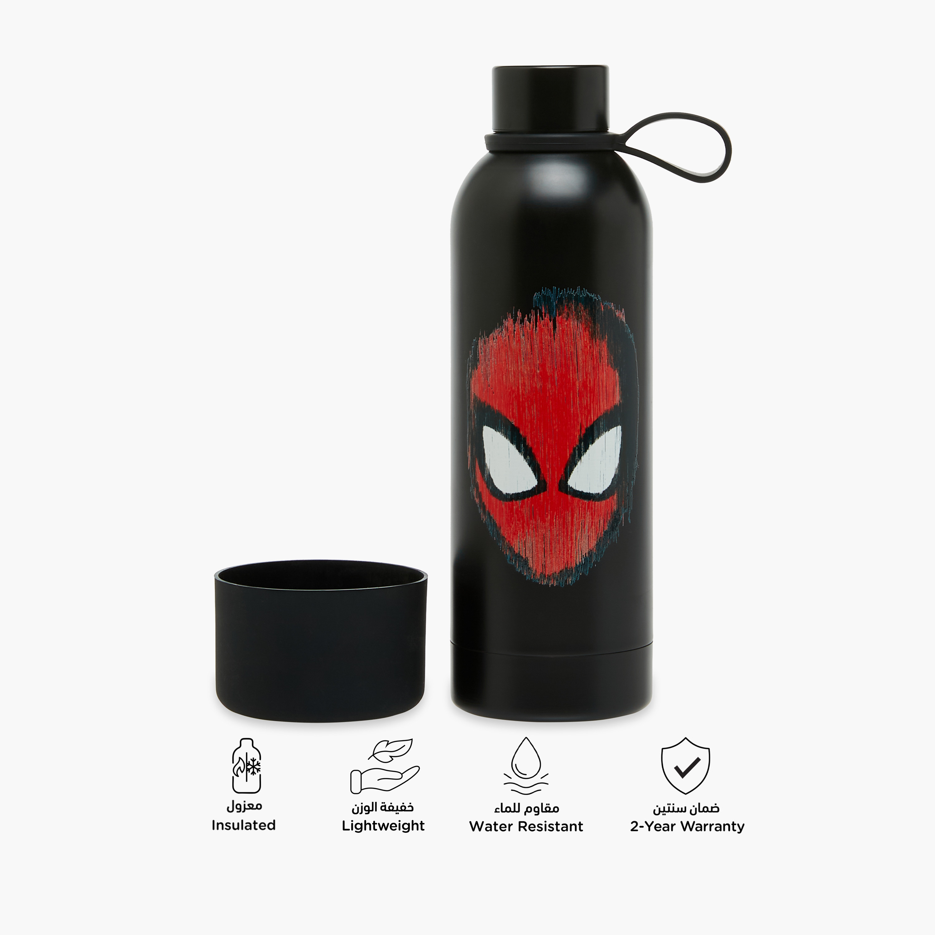 Spider-Man Print Stainless Steel Water Bottle - 500 ml-school-waterbottles-image-4