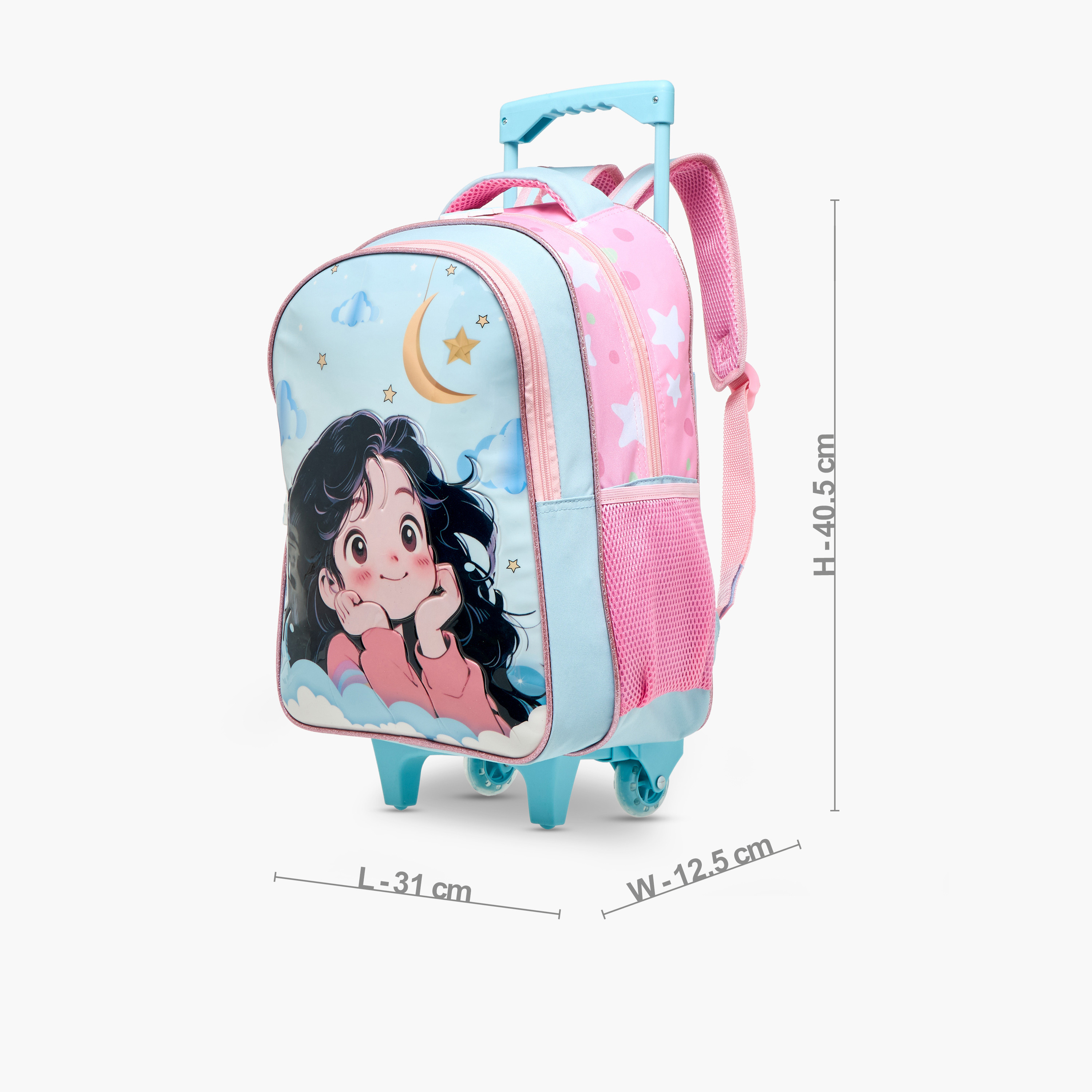 Juniors Graphic Print 5-Piece Trolley Backpack Set - 16 inches-school-bagsandbackpacks-trolleybags-image-5