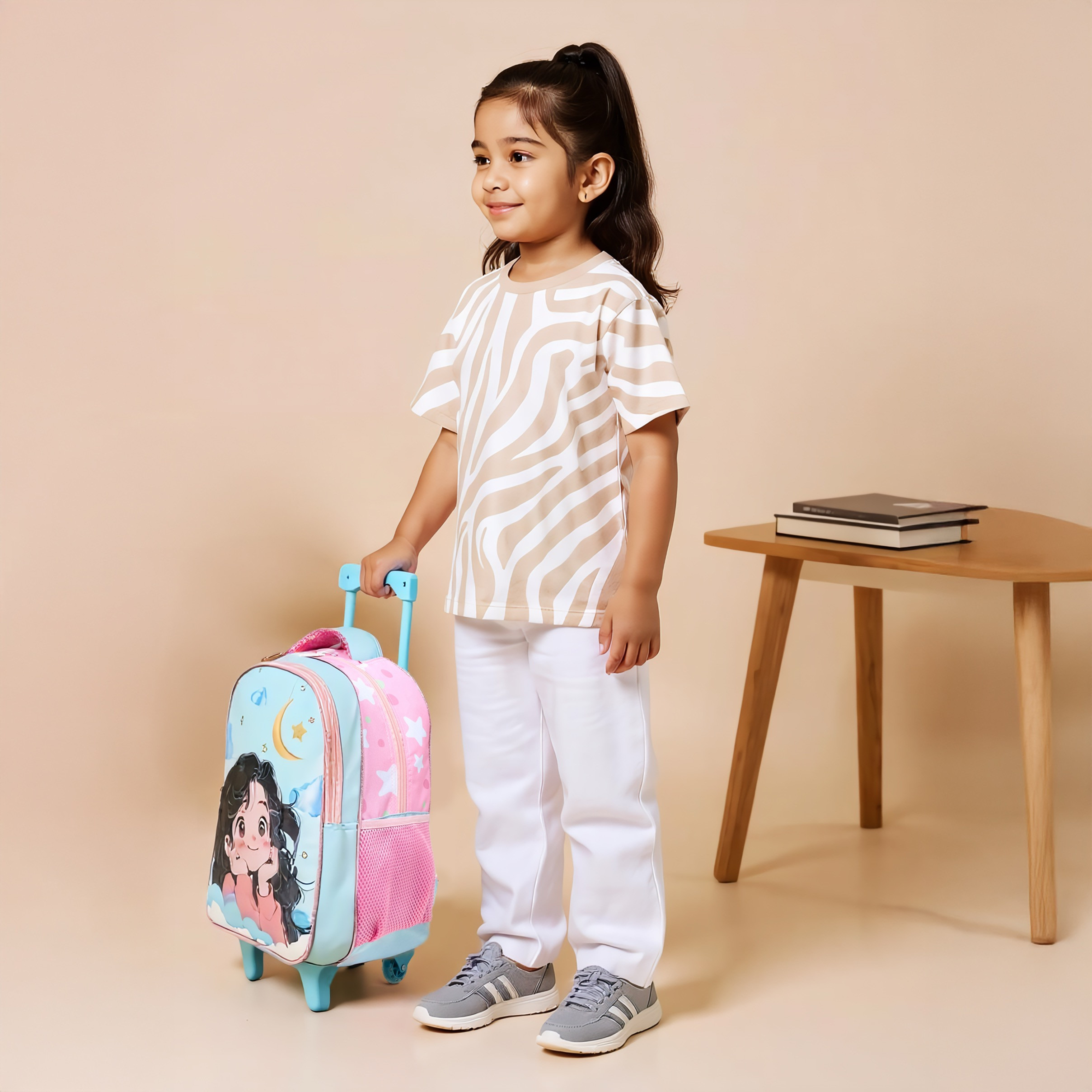 Juniors Graphic Print 5-Piece Trolley Backpack Set - 16 inches-school-bagsandbackpacks-trolleybags-image-2