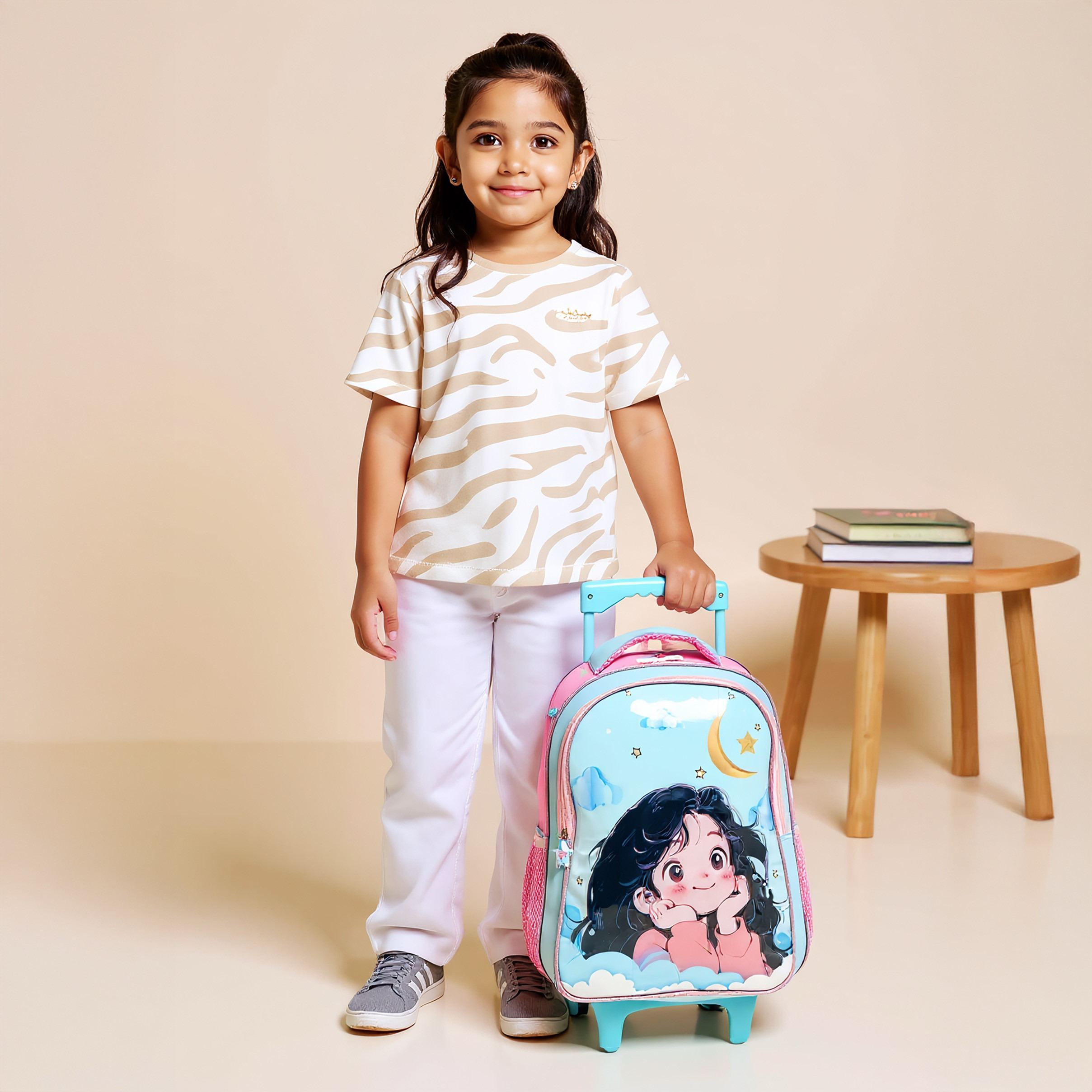 Juniors Graphic Print 5-Piece Trolley Backpack Set - 16 inches-school-bagsandbackpacks-trolleybags-image-3