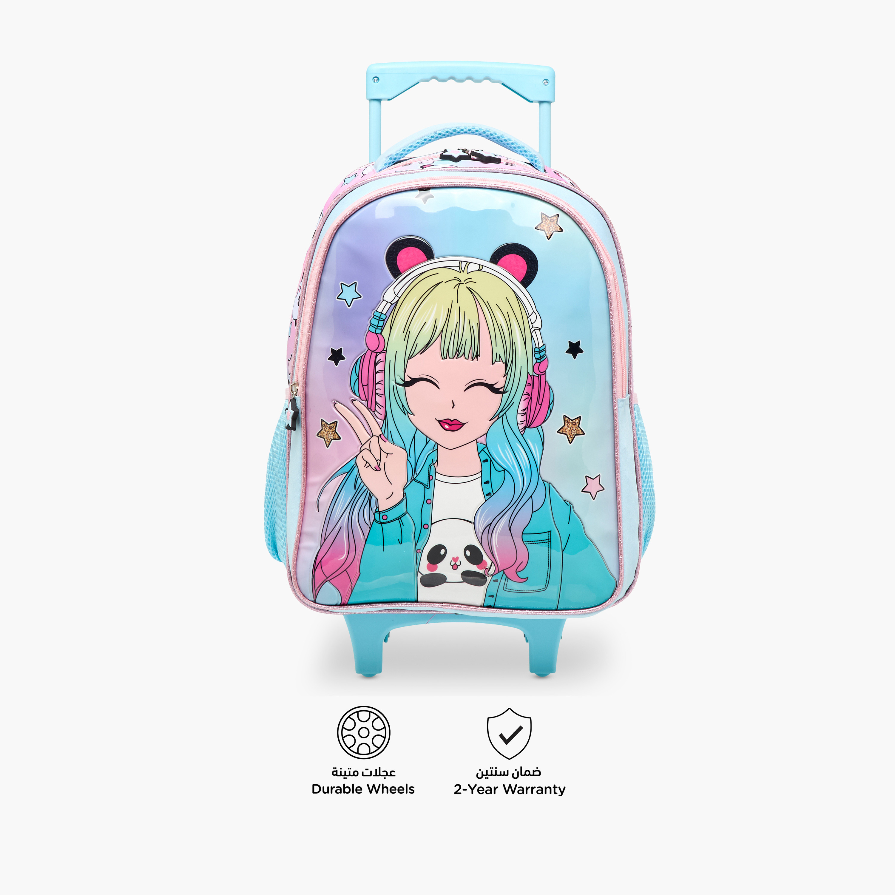 Juniors Graphic Print 5-Piece Trolley Backpack Set - 16 inches-school-bagsandbackpacks-trolleybags-image-7