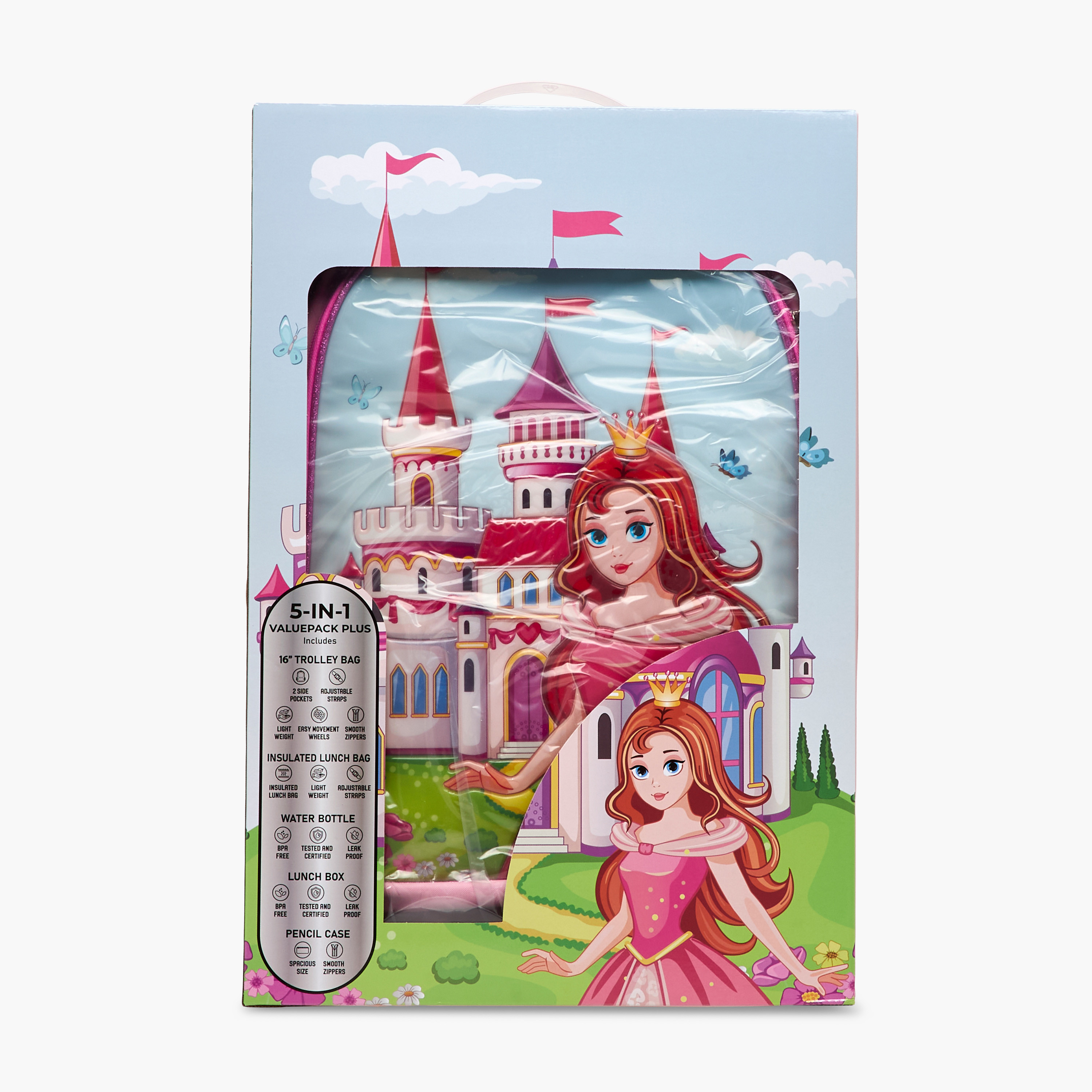 Juniors 5-Piece Princess Print Trolley Backpack Set - 16 inches-school-bagsandbackpacks-trolleybags-image-29