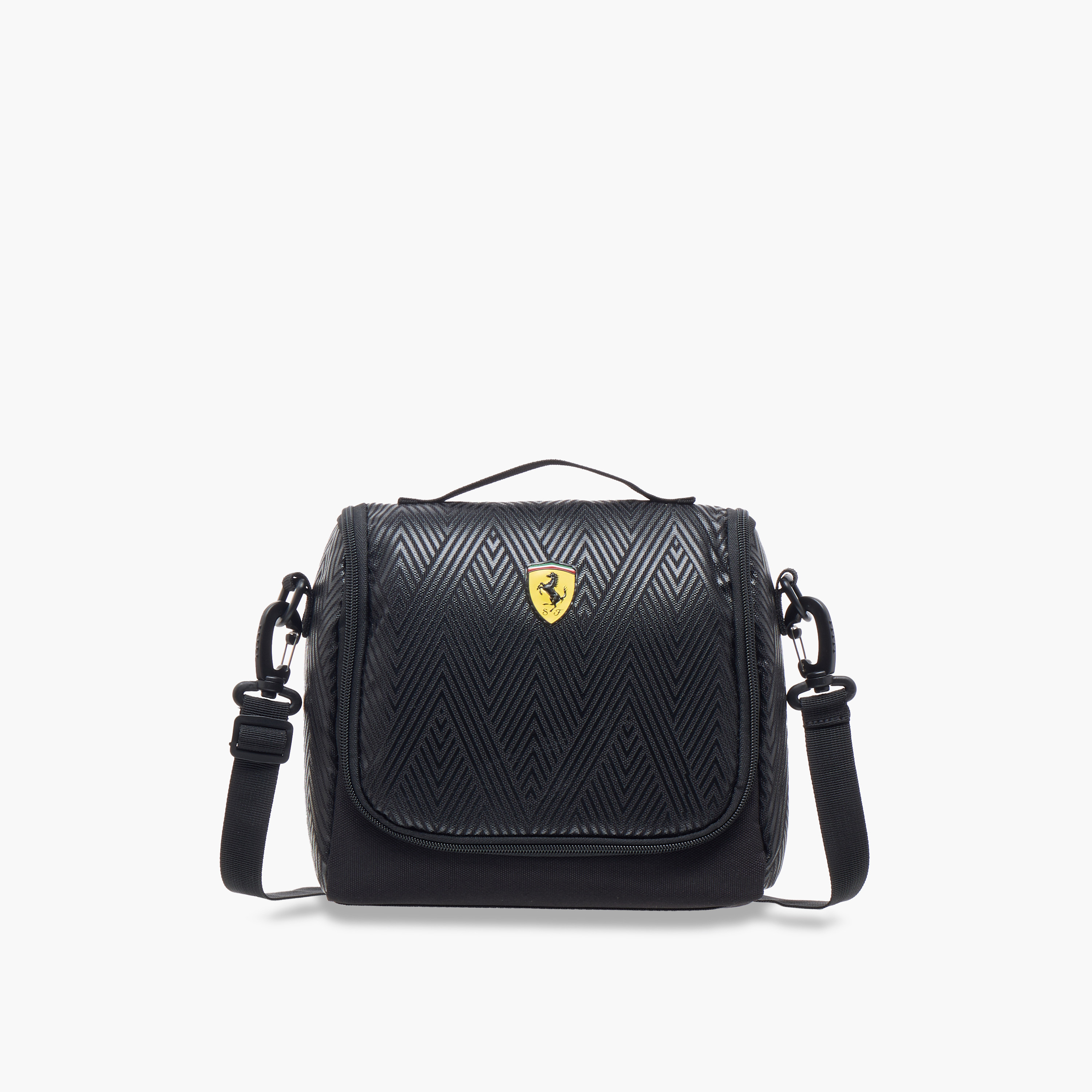 شنطة غداء بارزة الملمس بطبعات شيفرون وسحّاب إغلاق من فيراري-school-lunchessentials-lunchbags-image-1
