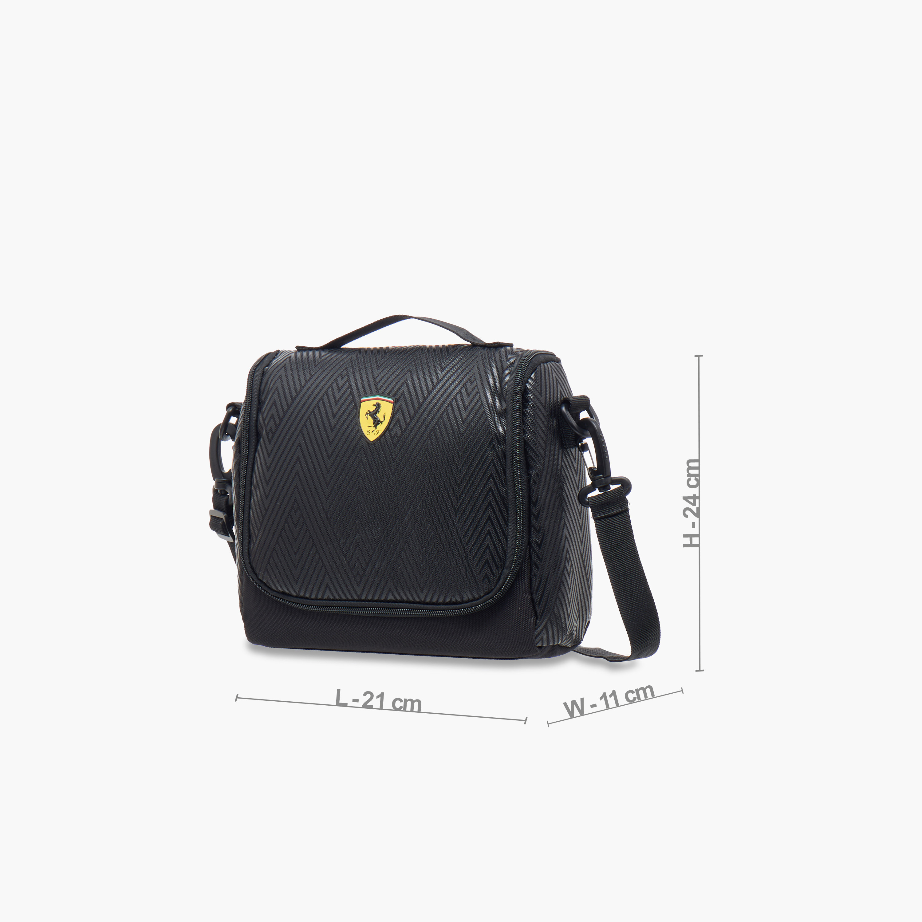 شنطة غداء بارزة الملمس بطبعات شيفرون وسحّاب إغلاق من فيراري-school-lunchessentials-lunchbags-image-2