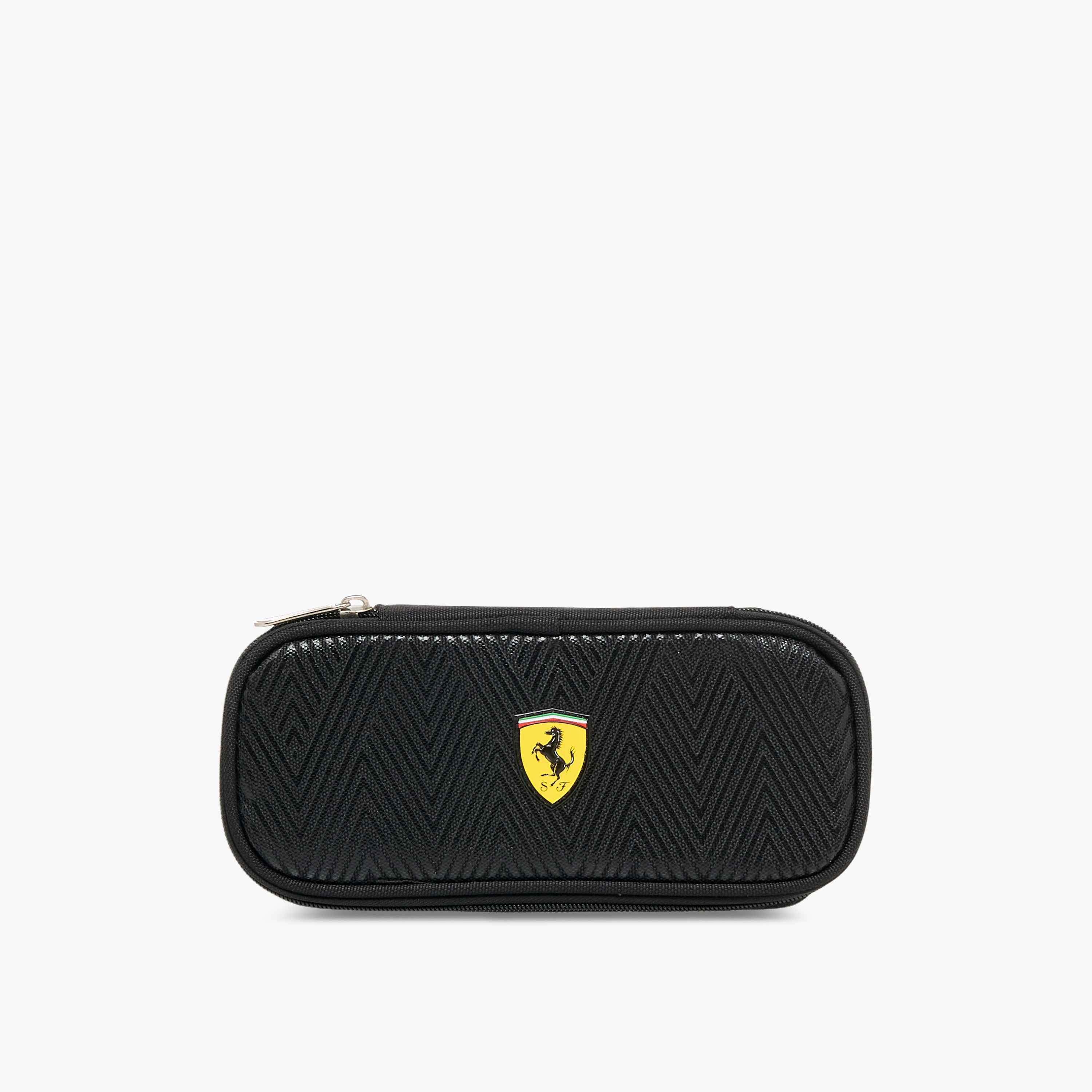 Ferrari Textured Pencil Pouch with Zip Closure-school-stationery-pencilcases-image-1