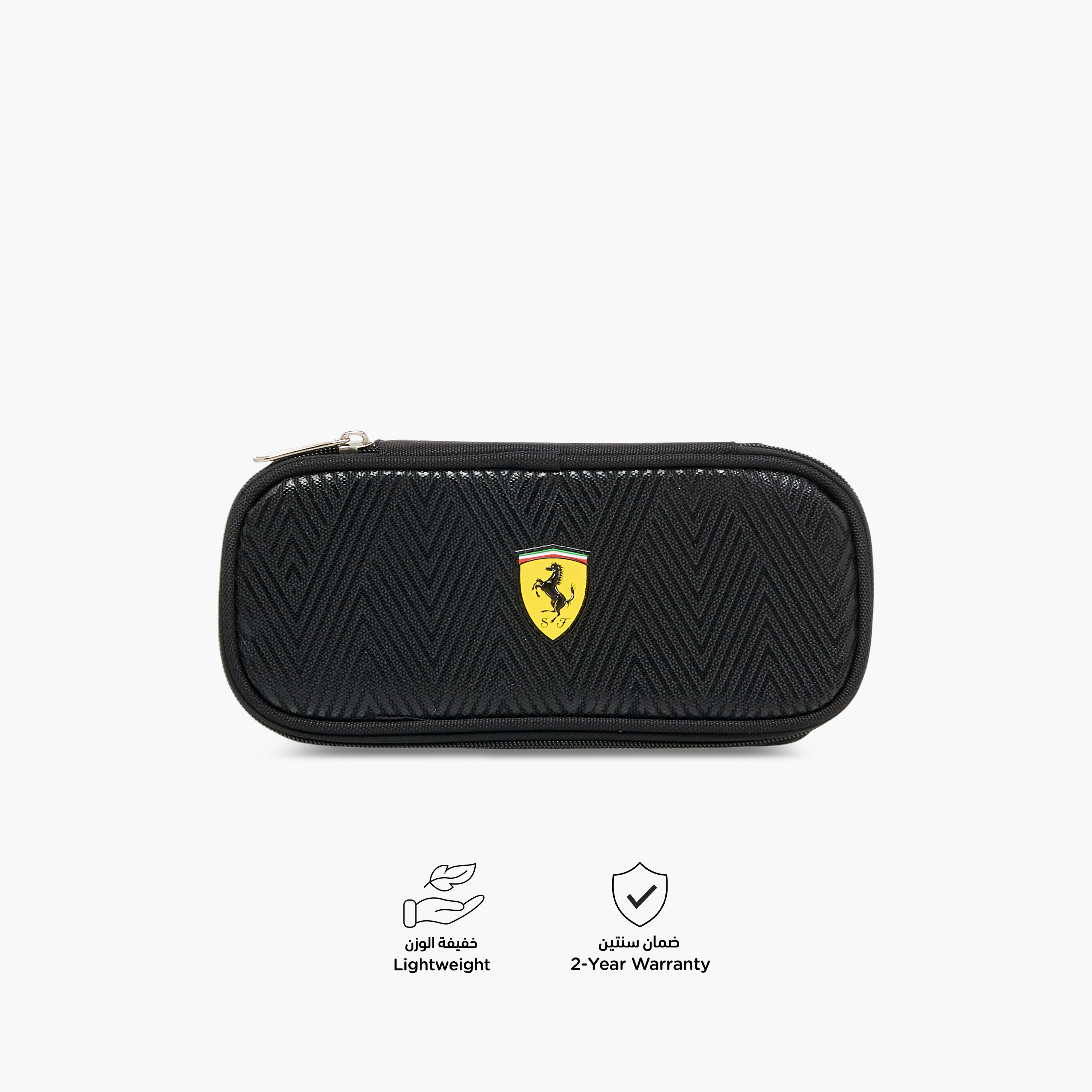 Ferrari Textured Pencil Pouch with Zip Closure-school-stationery-pencilcases-image-4
