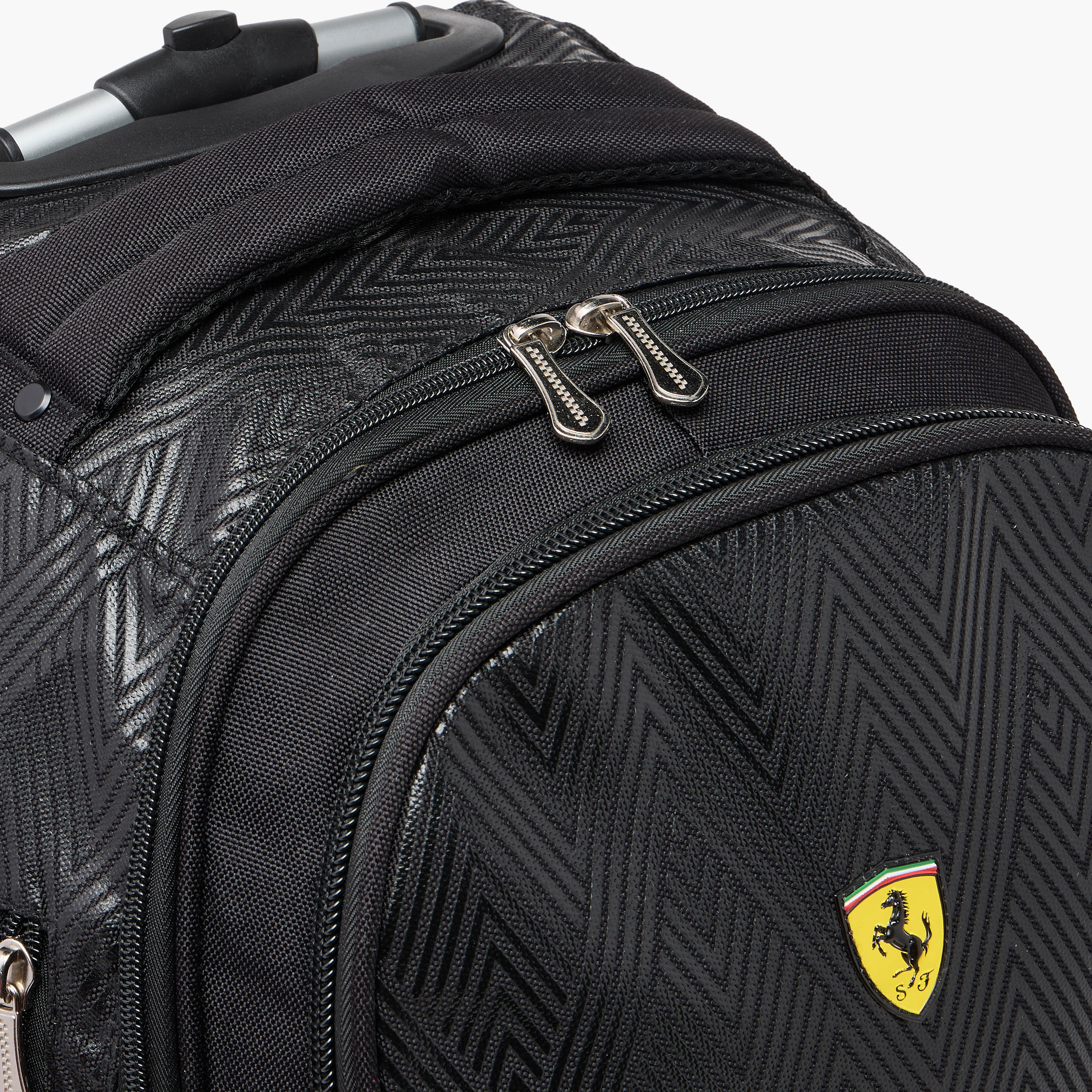 Ferrari Print Trolley Bag with Retractable Handle and Zip Closure - 20 inches-school-bagsandbackpacks-trolleybags-image-13