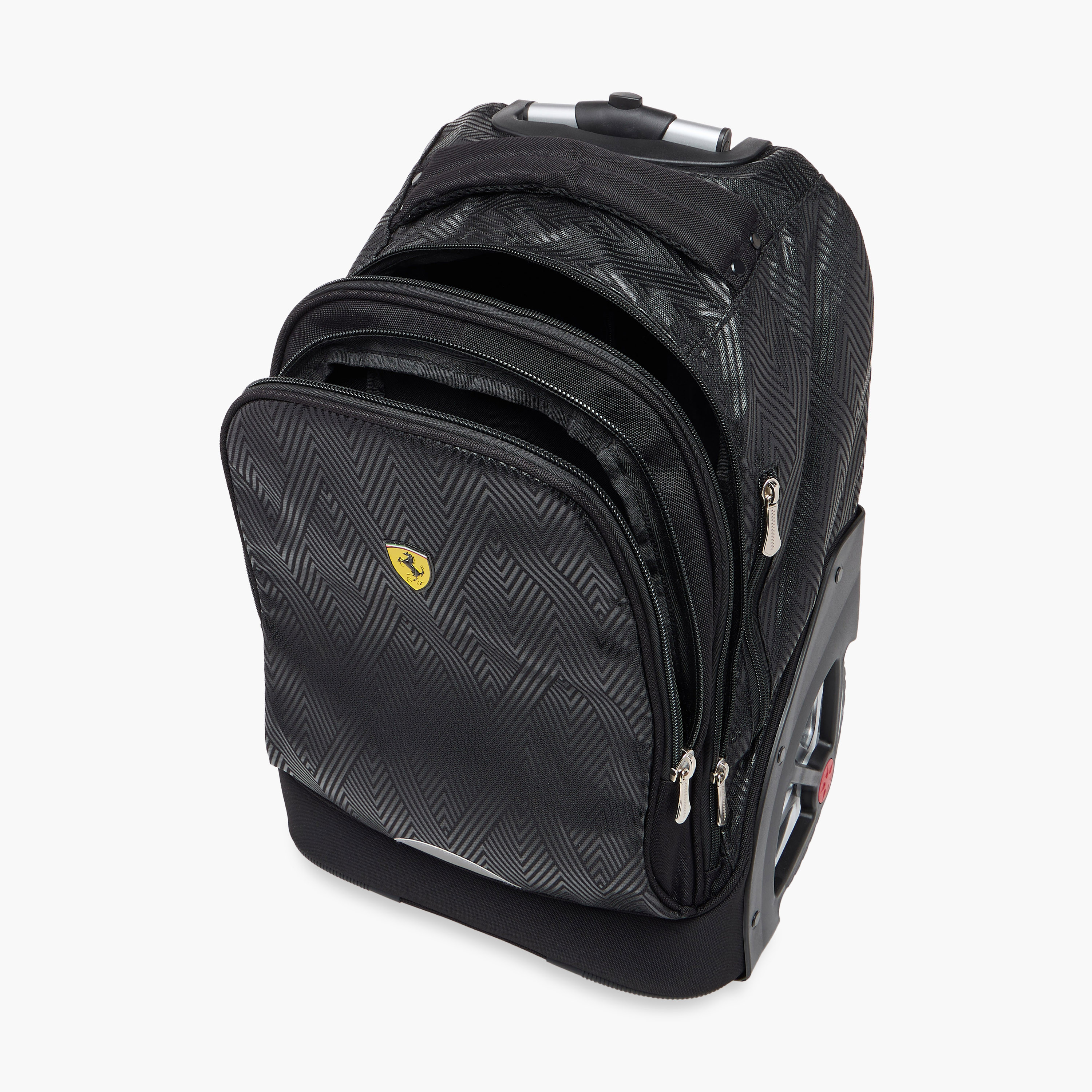 Ferrari Print Trolley Bag with Retractable Handle and Zip Closure - 20 inches-school-bagsandbackpacks-trolleybags-image-15