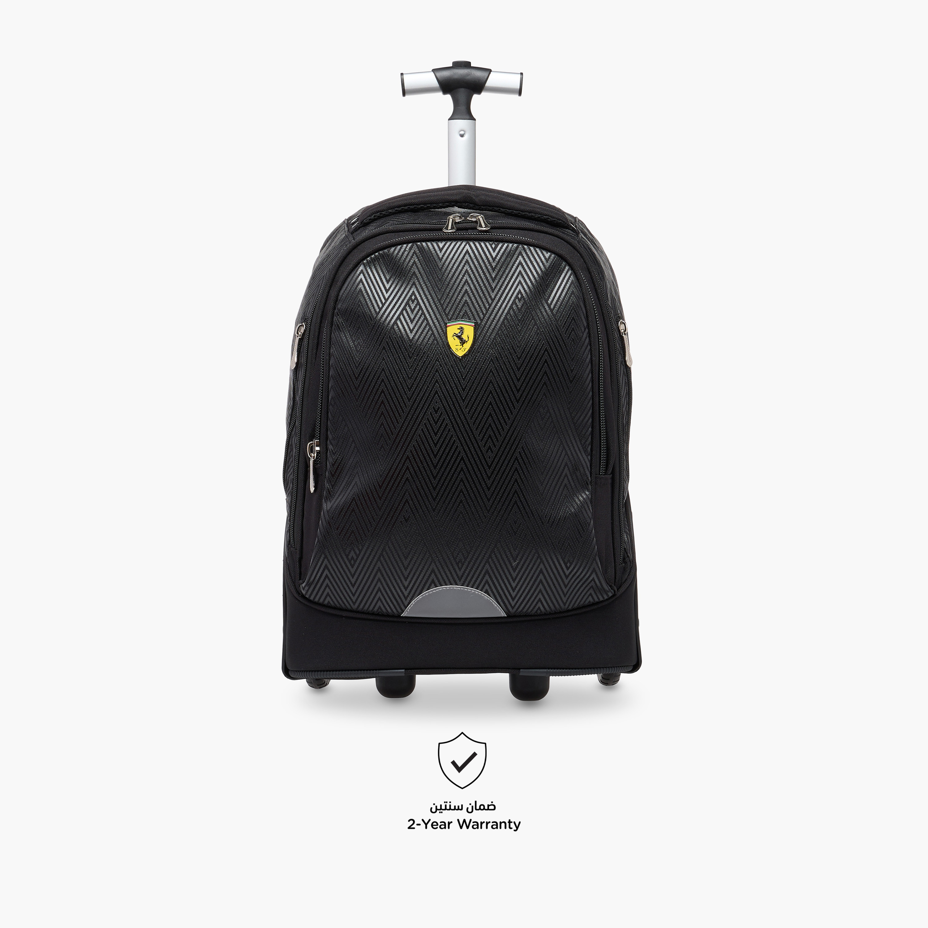 Ferrari Print Trolley Bag with Retractable Handle and Zip Closure - 20 inches-school-bagsandbackpacks-trolleybags-image-7