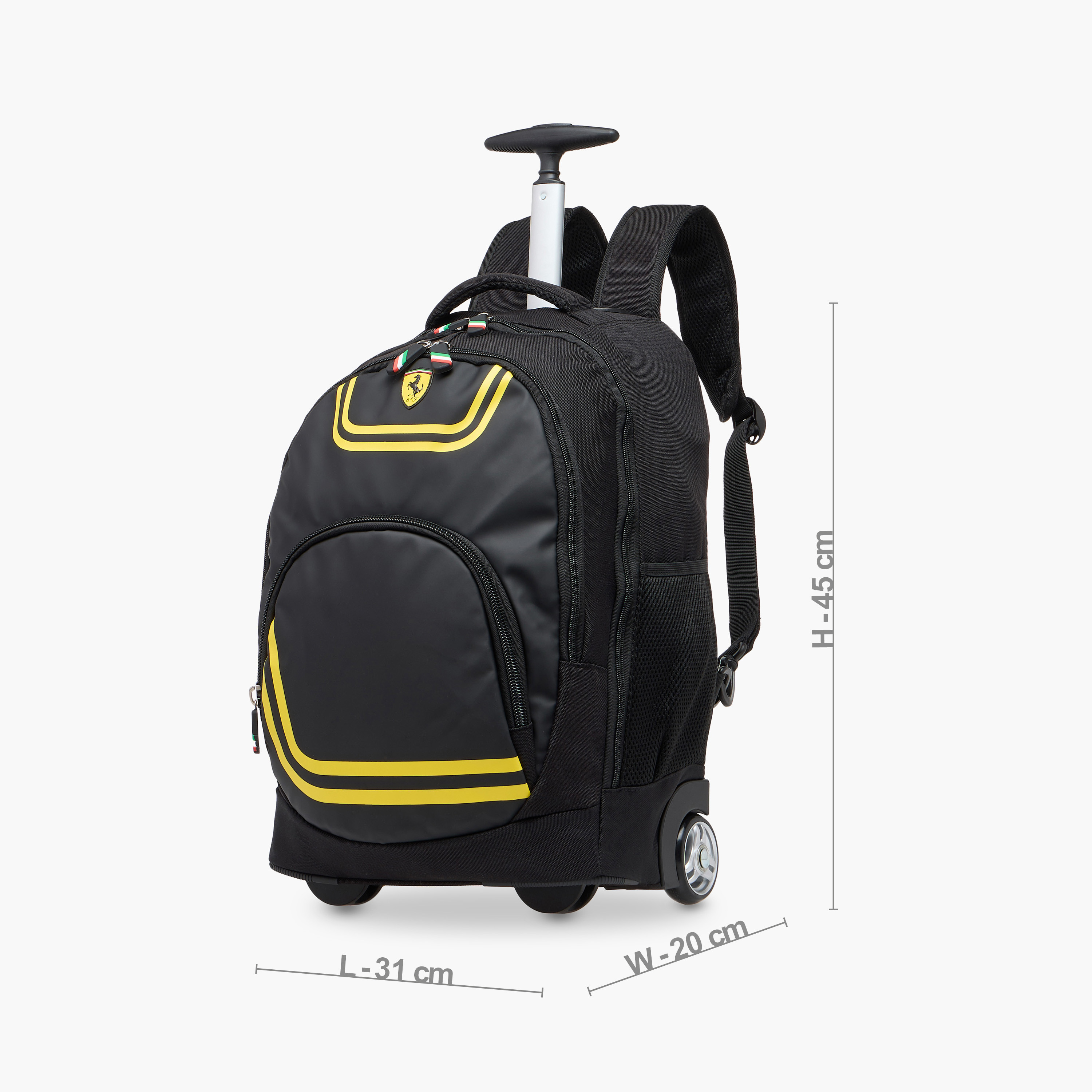 Ferrari Print Trolley Backpack with Retractable Handle - 18 inches-school-bagsandbackpacks-trolleybags-image-2
