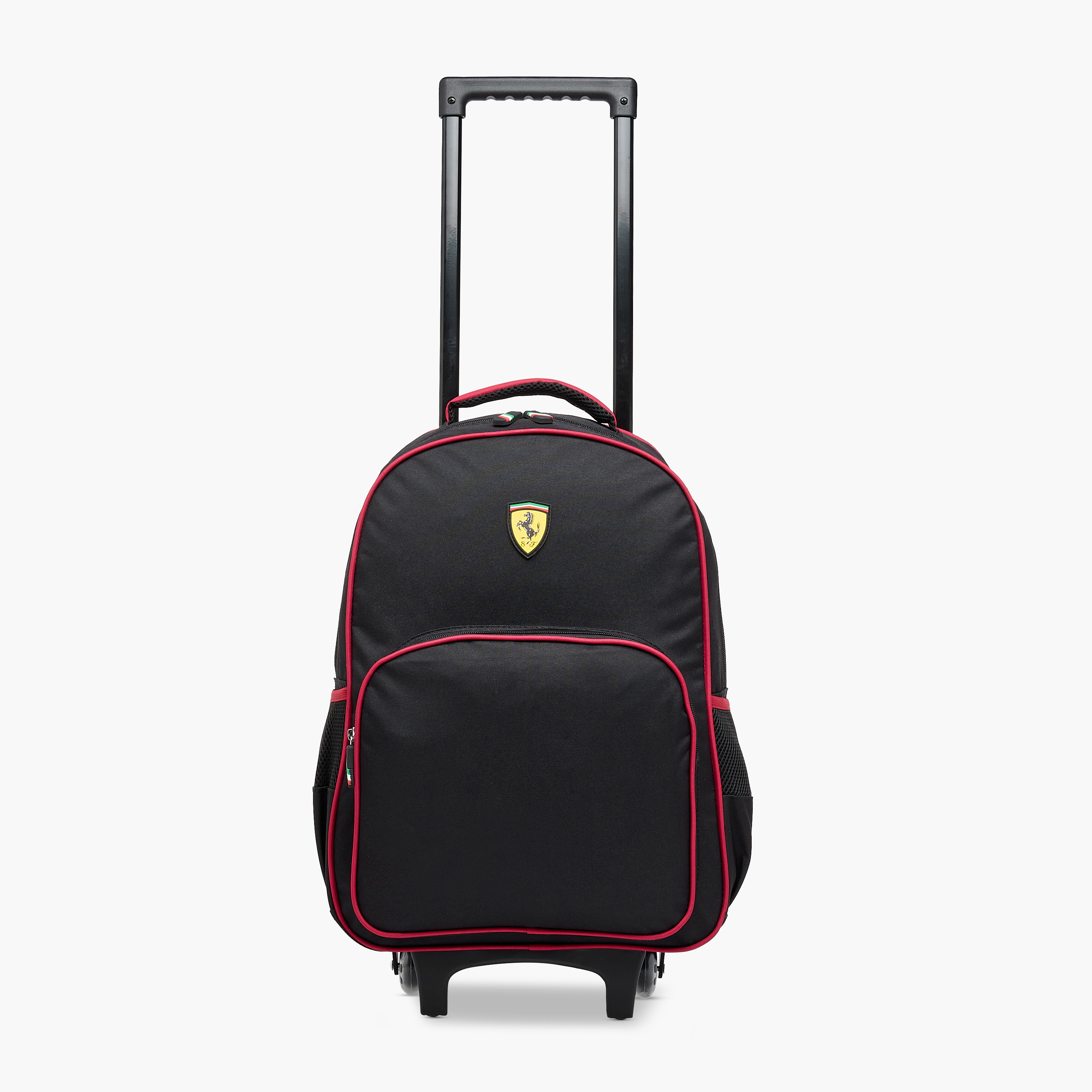 شنطة ترولي للأولاد 5-8 سنوات بحامل قوارير وتصميم سيارات فيراري -school-bagsandbackpacks-sets-image-9