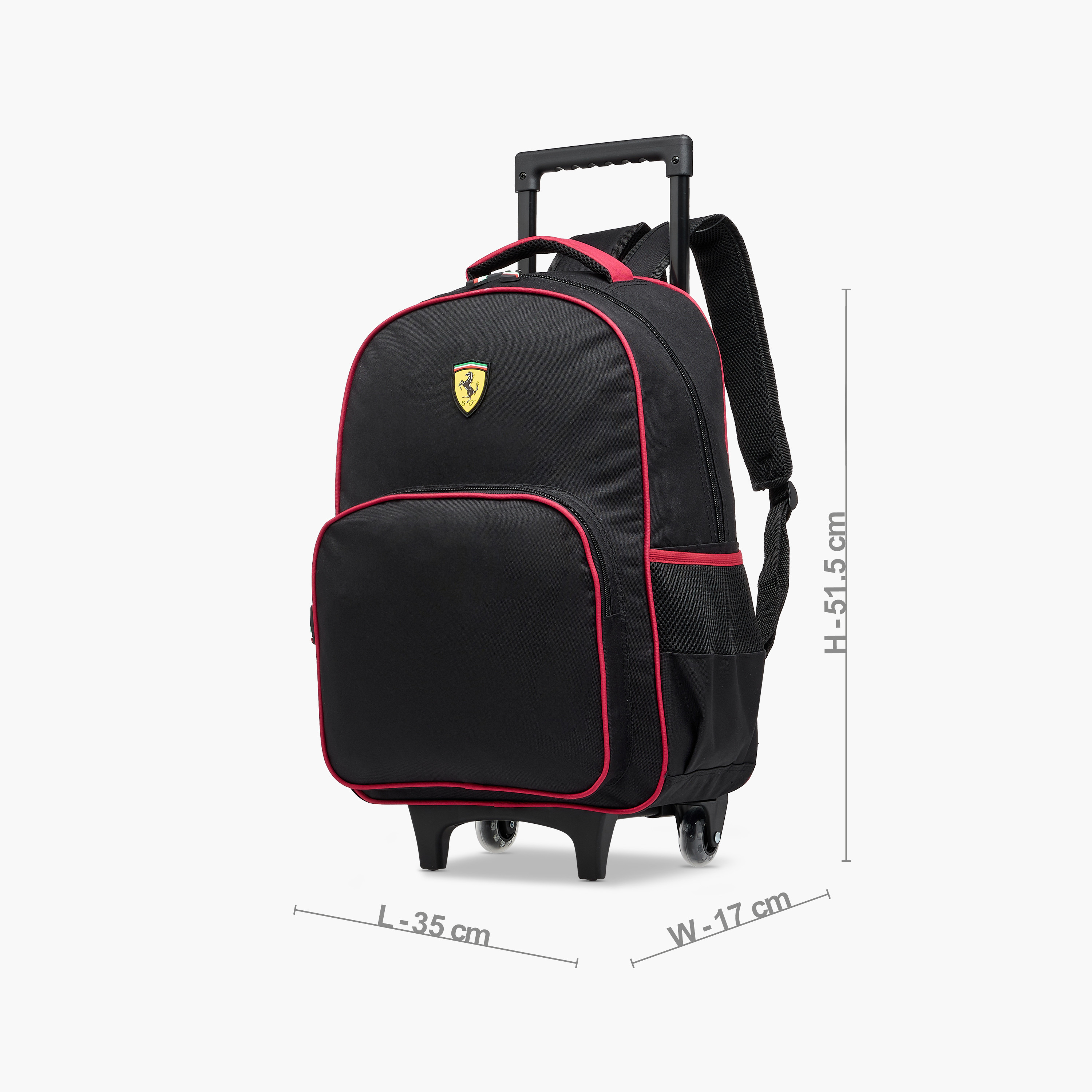 شنطة ترولي للأولاد 5-8 سنوات بحامل قوارير وتصميم سيارات فيراري -school-bagsandbackpacks-sets-image-8
