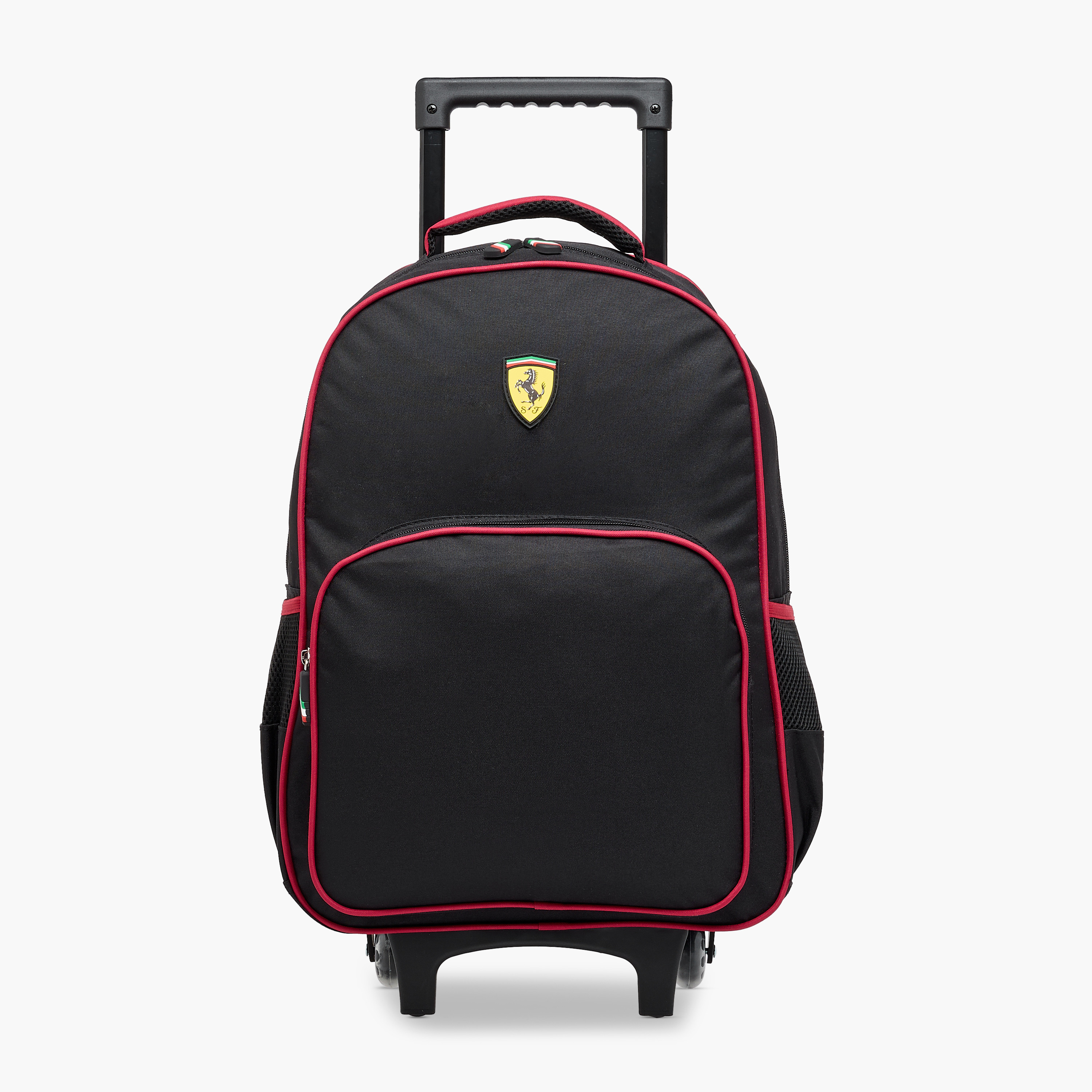 شنطة ترولي للأولاد 5-8 سنوات بحامل قوارير وتصميم سيارات فيراري -school-bagsandbackpacks-sets-image-7