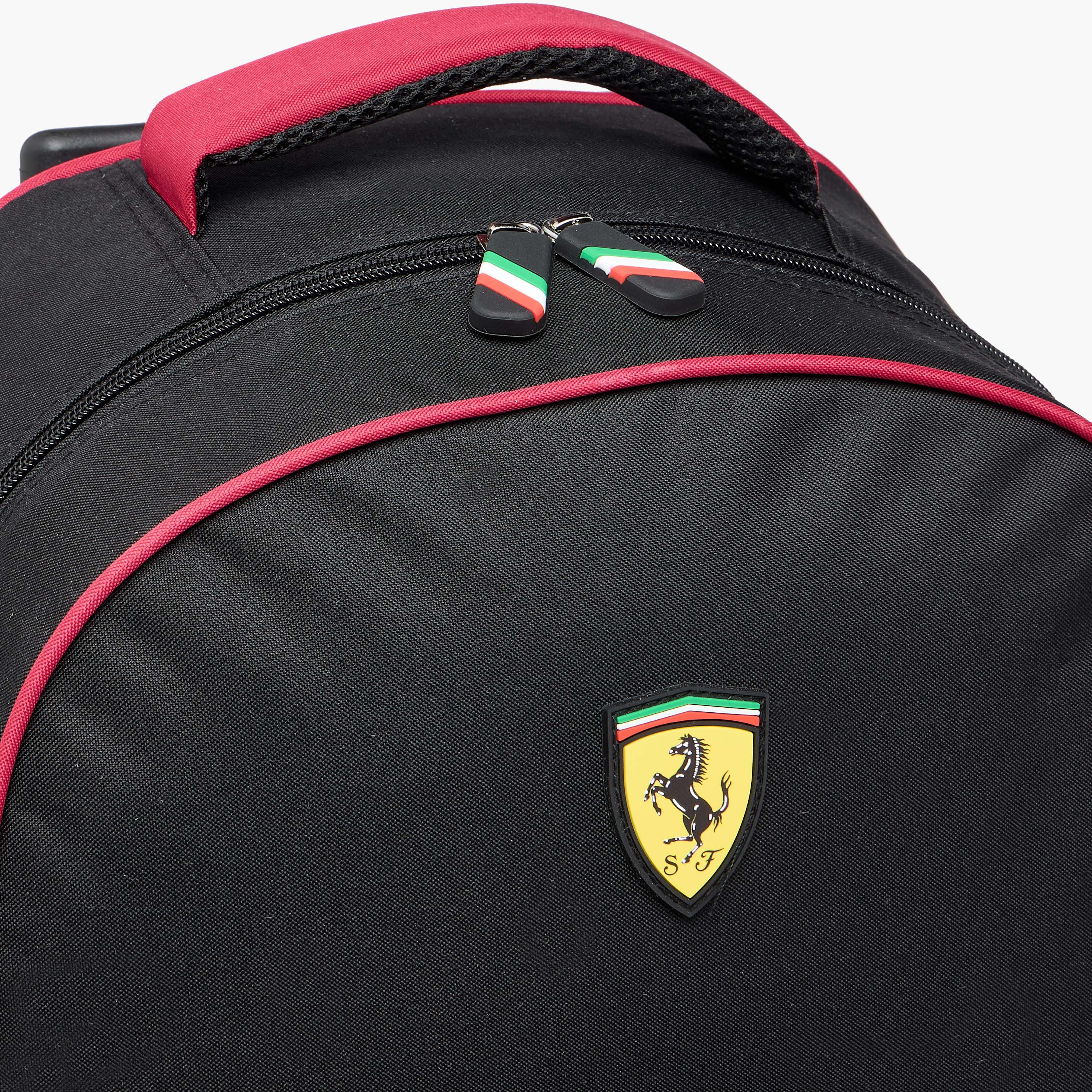 شنطة ترولي للأولاد 5-8 سنوات بحامل قوارير وتصميم سيارات فيراري -school-bagsandbackpacks-sets-image-2