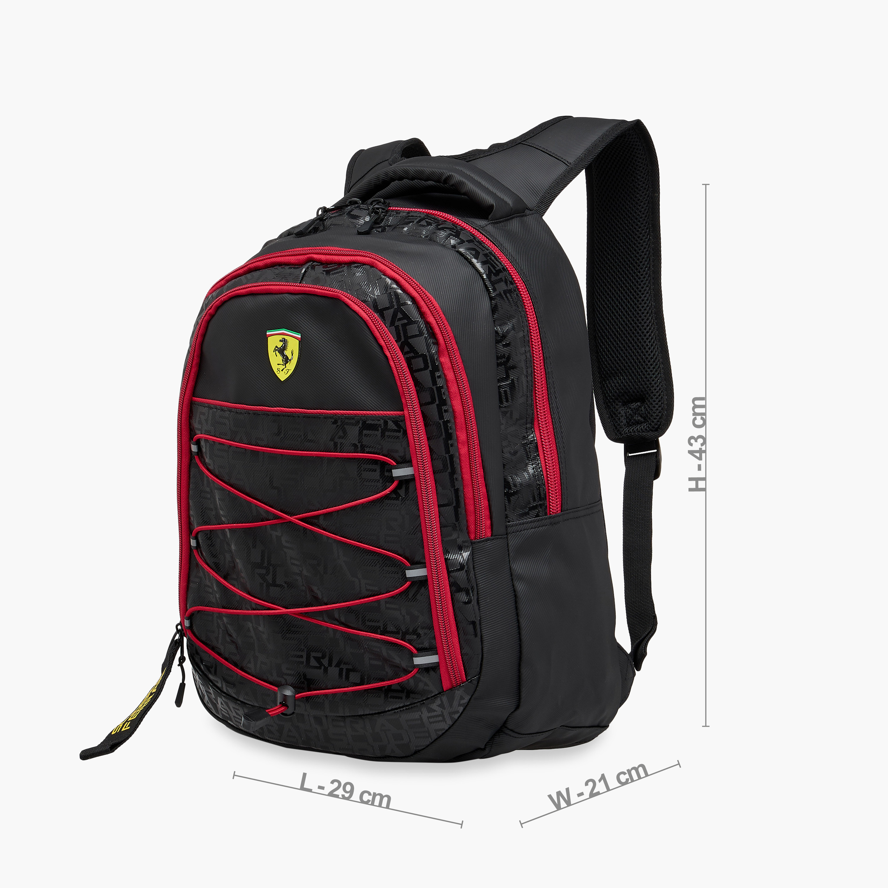 شنطة ظهر سادة بحمالات قابلة للتعديل وسحاب إغلاق من فيراري - 17 بوصة-school-bagsandbackpacks-backpacks-image-2