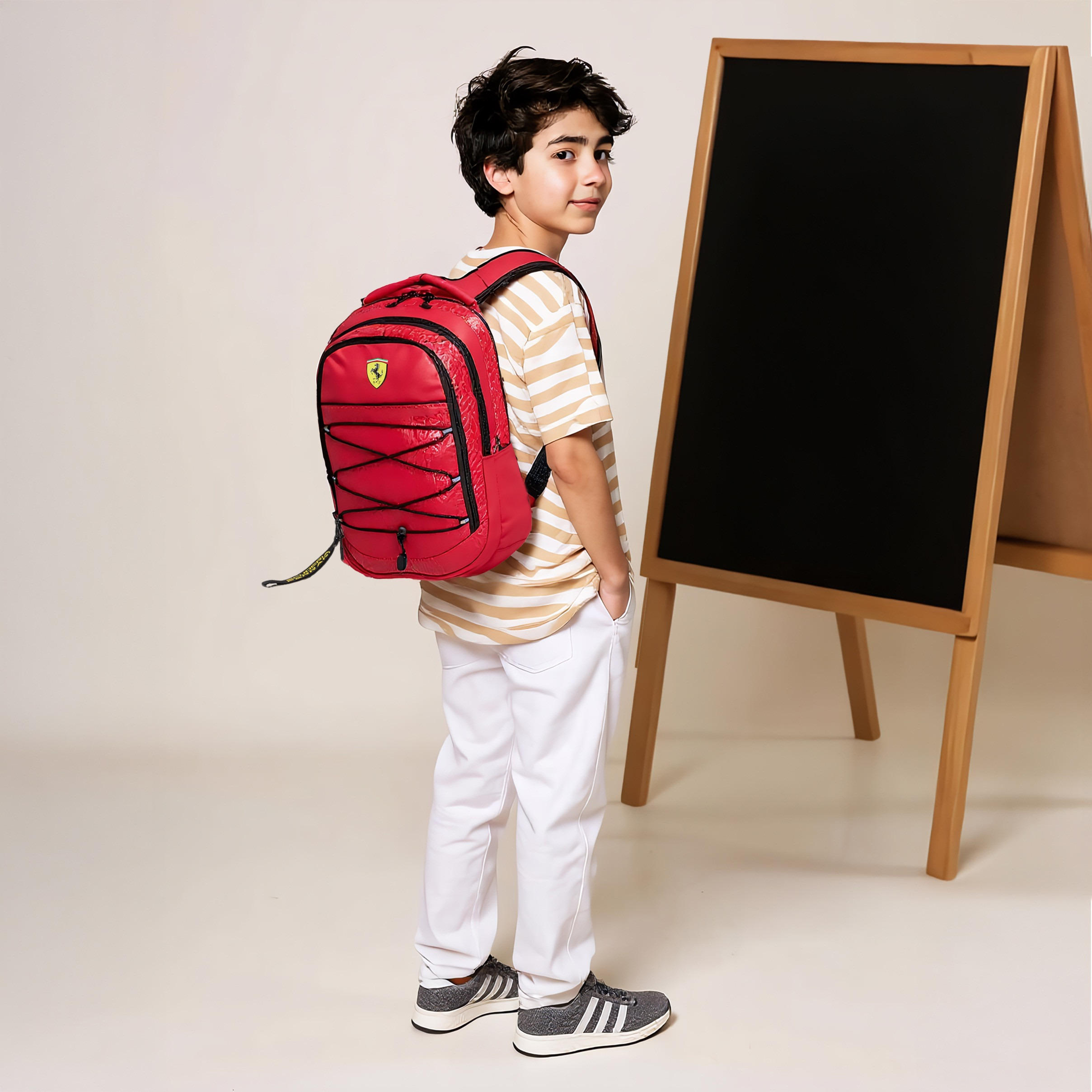 Ferrari Solid Backpack with Adjustable Straps and Zip Closure - 17 inches-school-bagsandbackpacks-backpacks-image-2