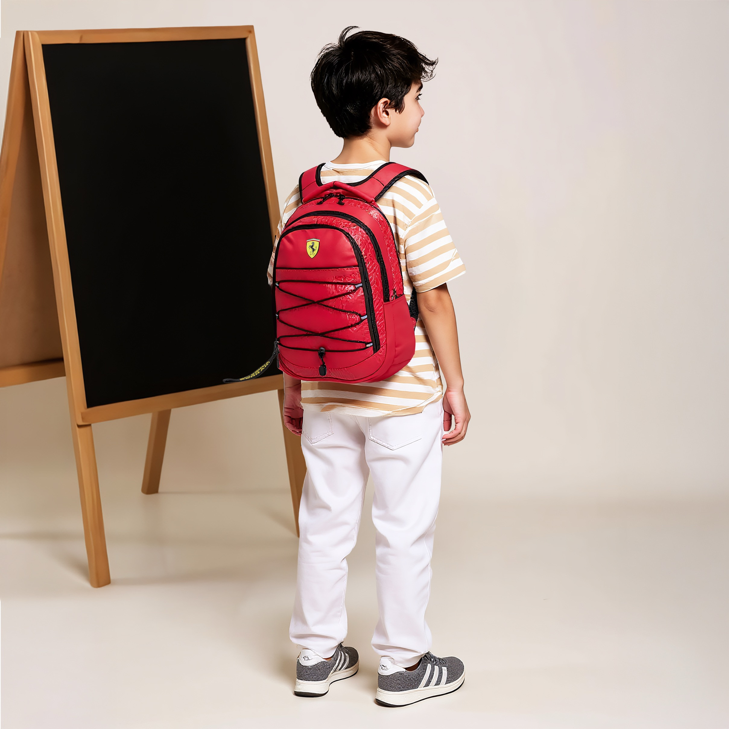 Ferrari Solid Backpack with Adjustable Straps and Zip Closure - 17 inches-school-bagsandbackpacks-backpacks-image-3