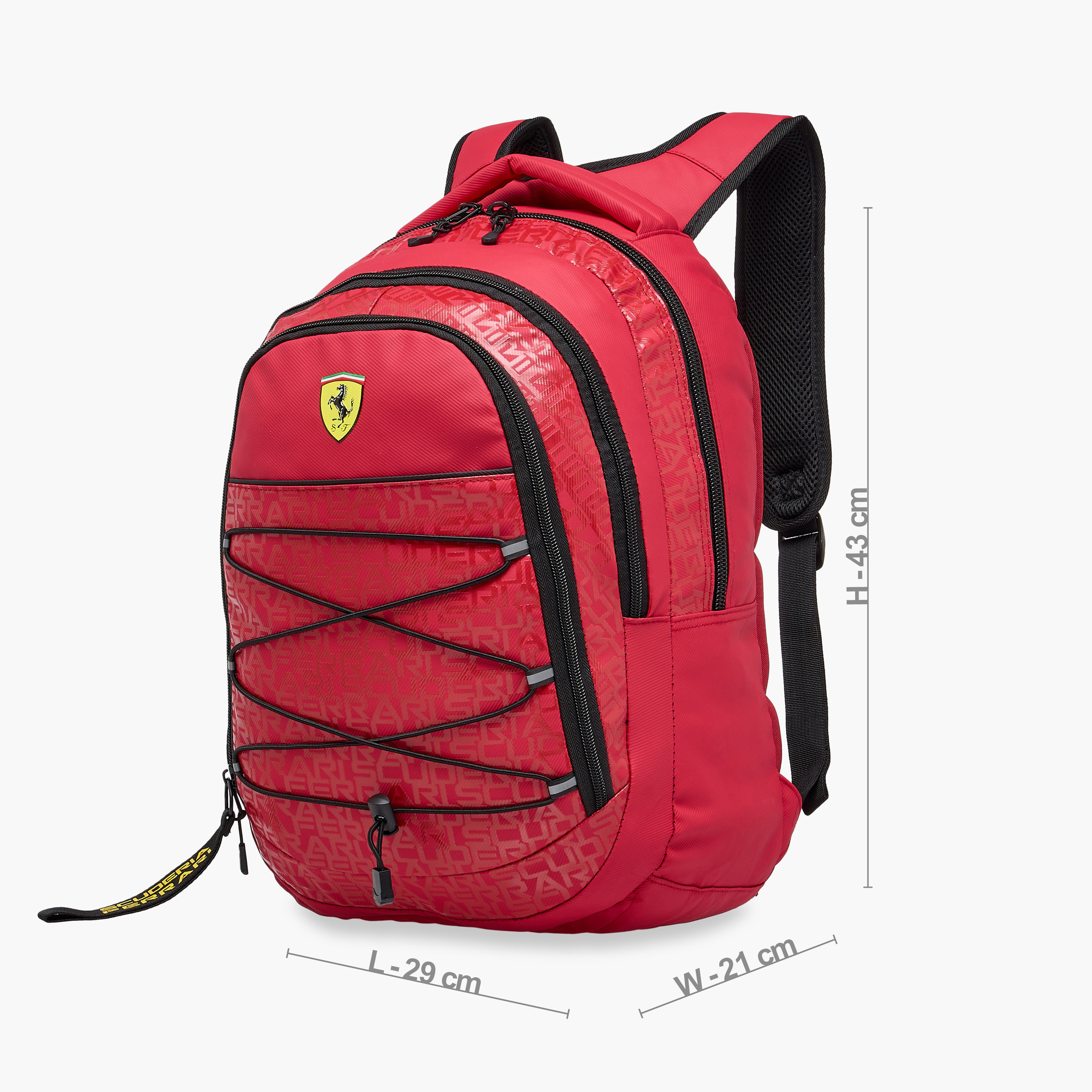 Ferrari Solid Backpack with Adjustable Straps and Zip Closure - 17 inches-school-bagsandbackpacks-backpacks-image-4