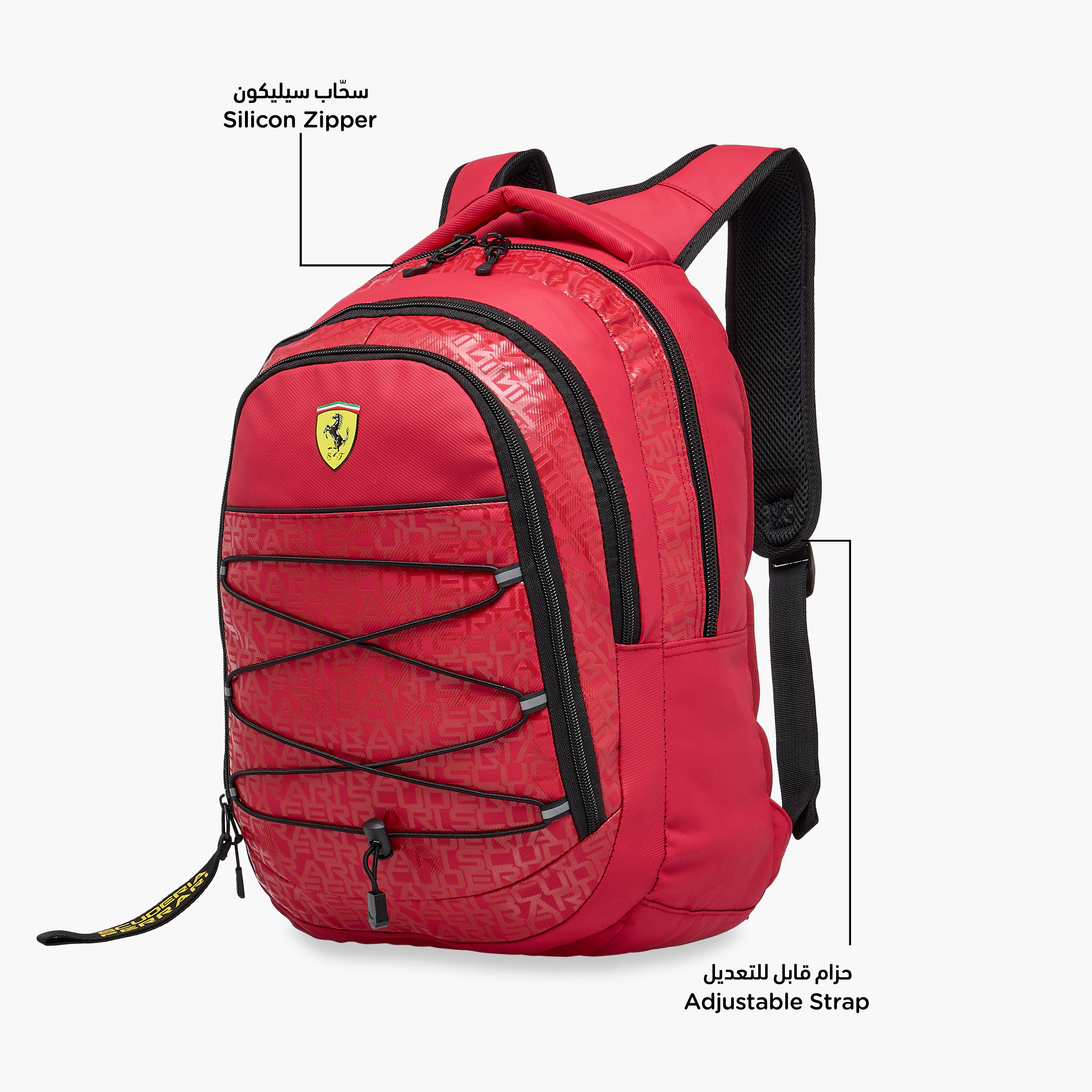 Ferrari Solid Backpack with Adjustable Straps and Zip Closure - 17 inches-school-bagsandbackpacks-backpacks-image-8