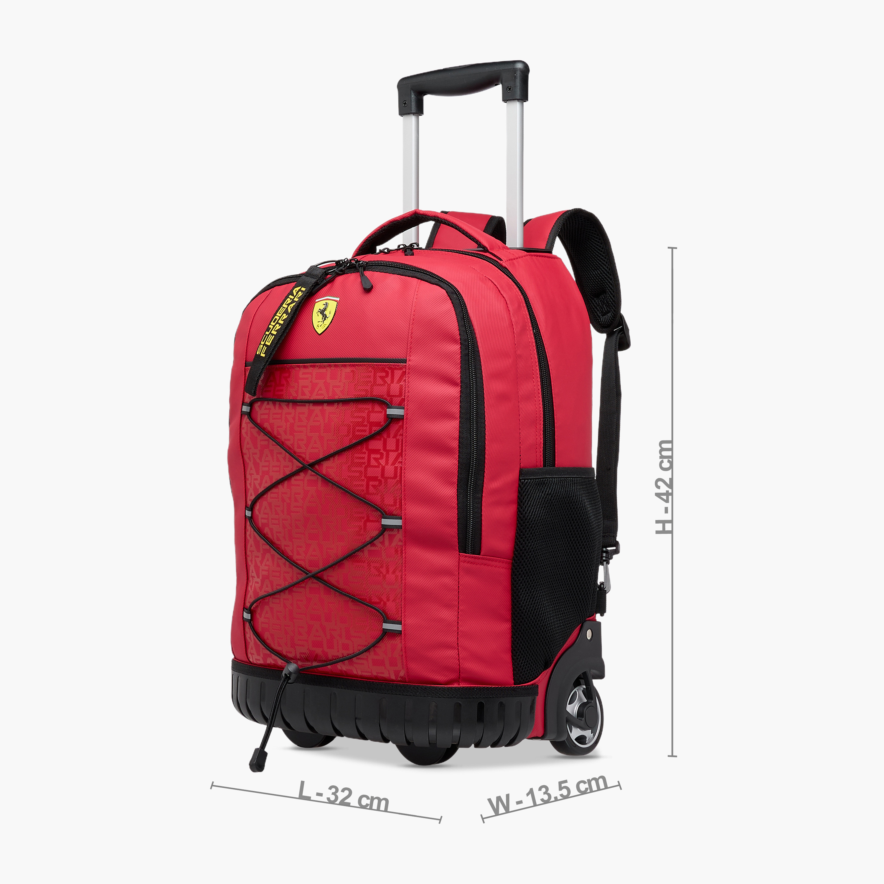 Ferrari Cars Trolley Bag for Boys 8-13 Years with Adjustable Strap -school-bagsandbackpacks-trolleybags-image-2