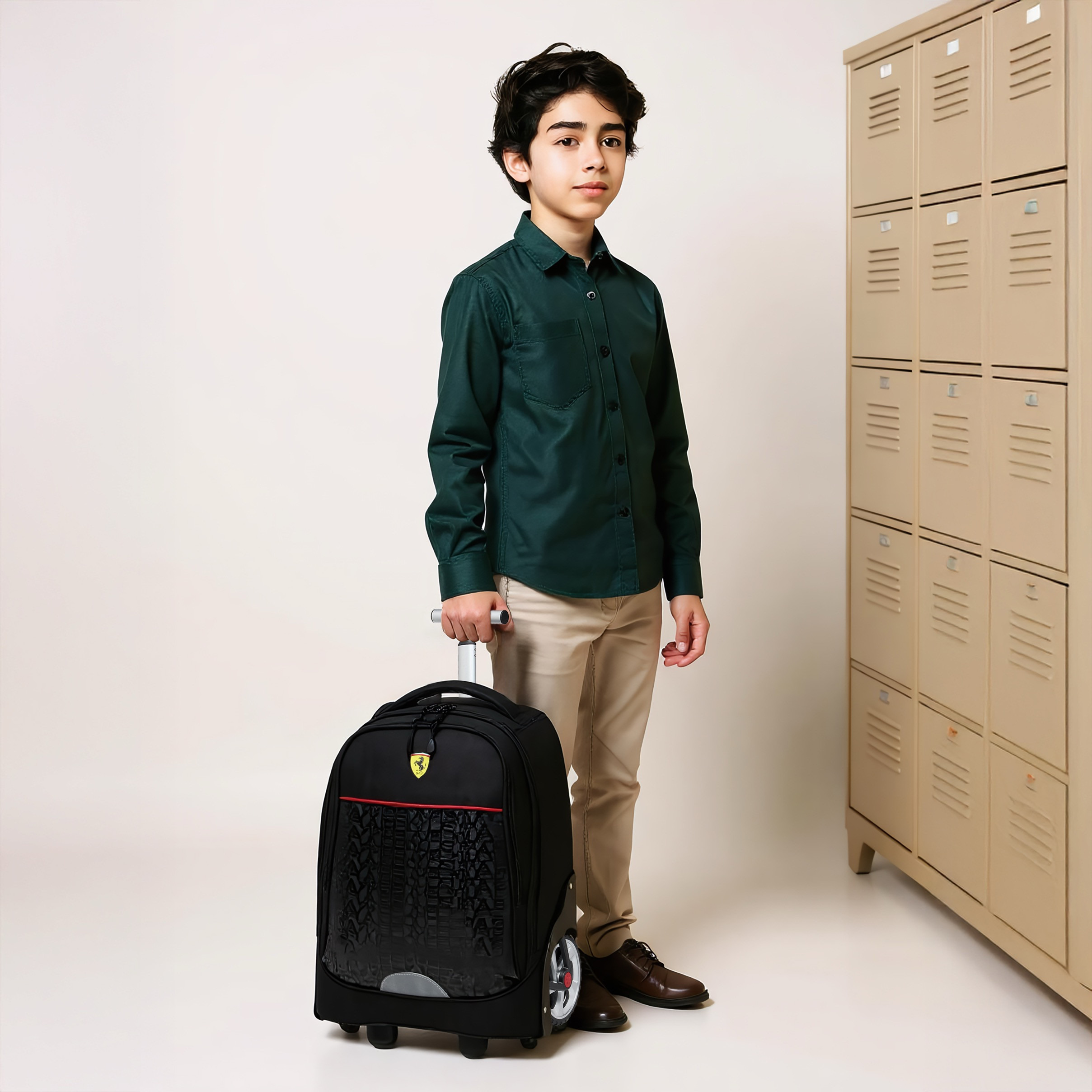Ferrari Cars Trolley Bag for Boys 8-13 Years with Adjustable Strap -school-bagsandbackpacks-trolleybags-image-2