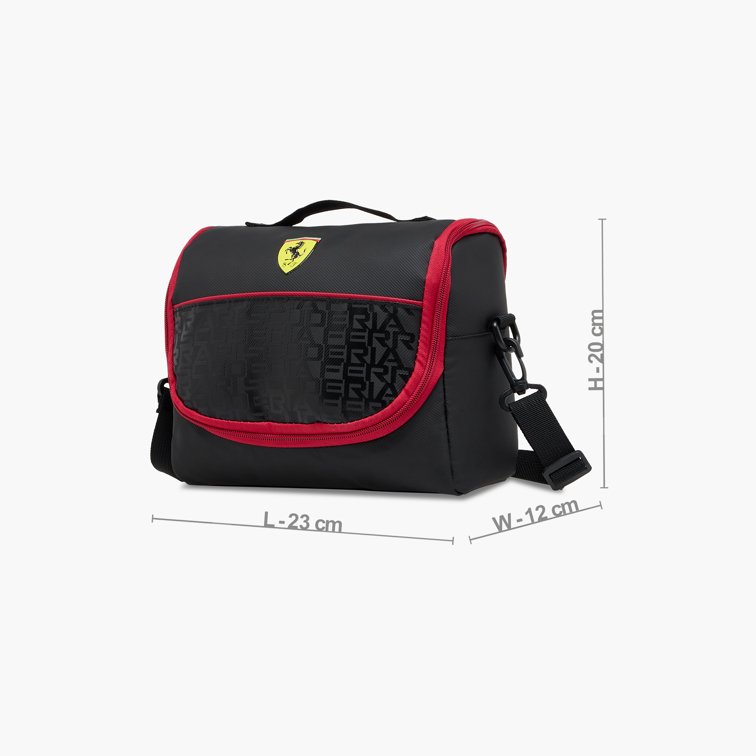 Ferrari Printed Lunch Bag with Strap and Zip Closure-school-lunchessentials-lunchbags-image-2